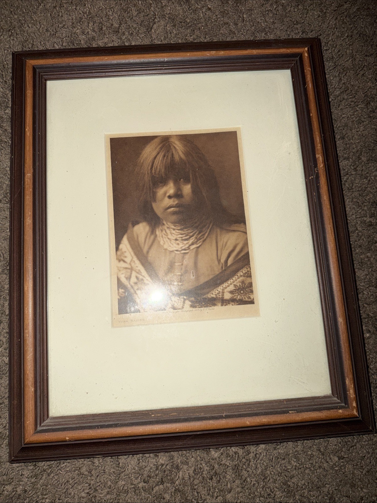 1907 Original Photogravure | Yuma Maiden | Curtis | 5 1/2 x 7 1/2 Framed