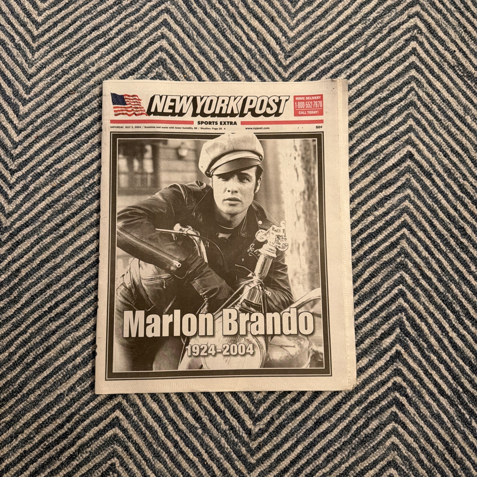 JULY 3, 2004 NEW YORK POST SCREEN LEGEND MARLON BRANDO DEAD AT 80