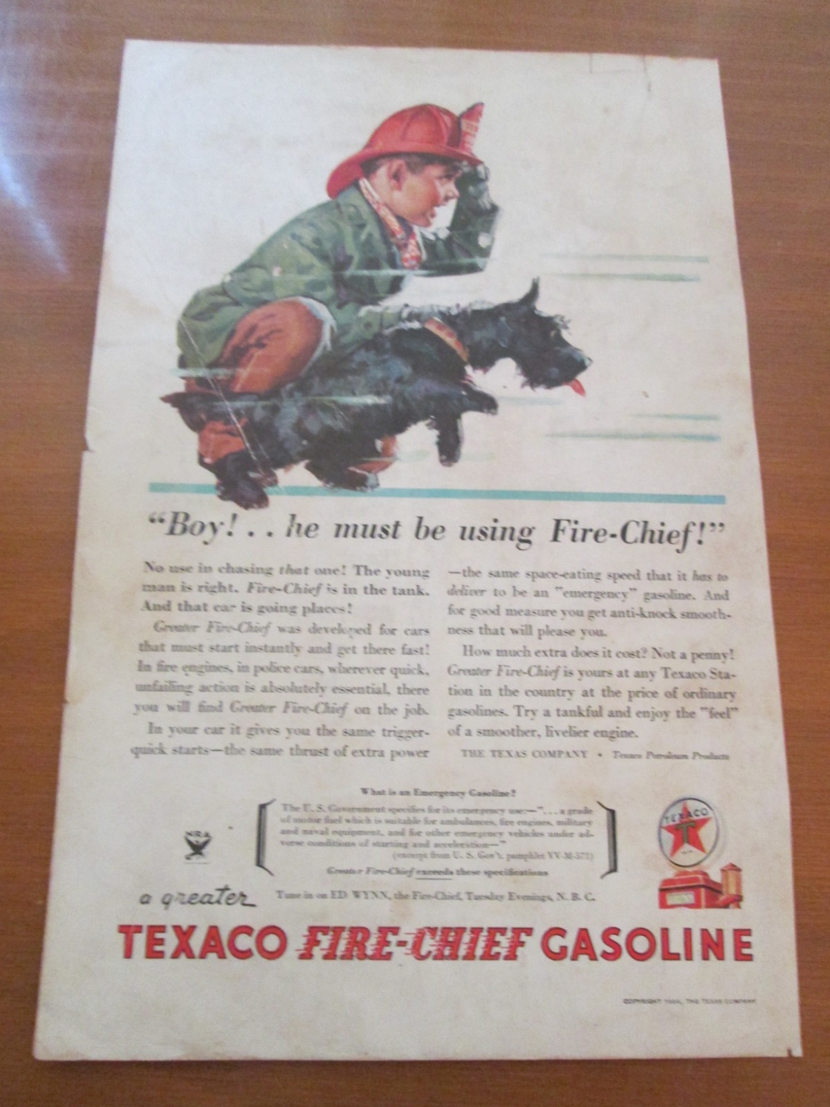 1934  TEXACO FIRE-CHIEF GASOLINE   \