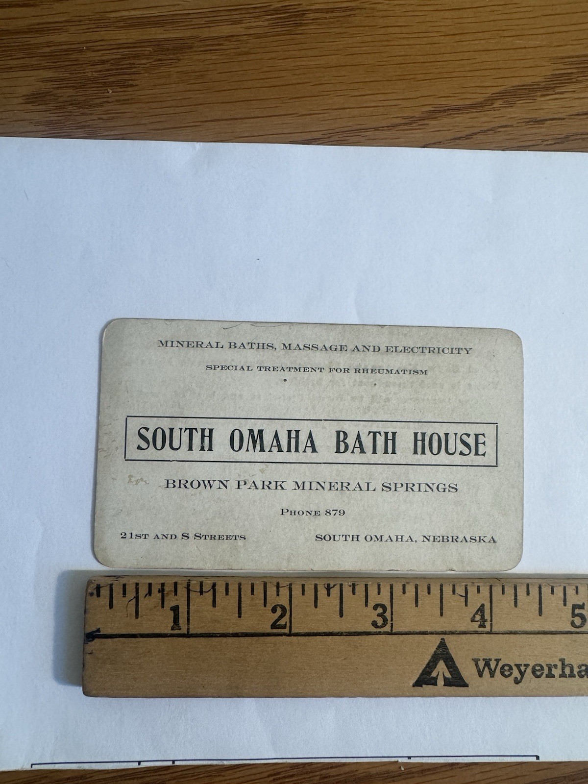 South Omaha Bath House Advertisement Pre 1912