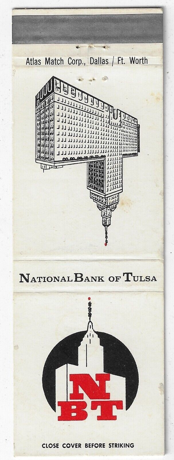 Vintage Matchbook Cover National Bank of Tulsa Oklahoma Date 1962-66 FS 20S.