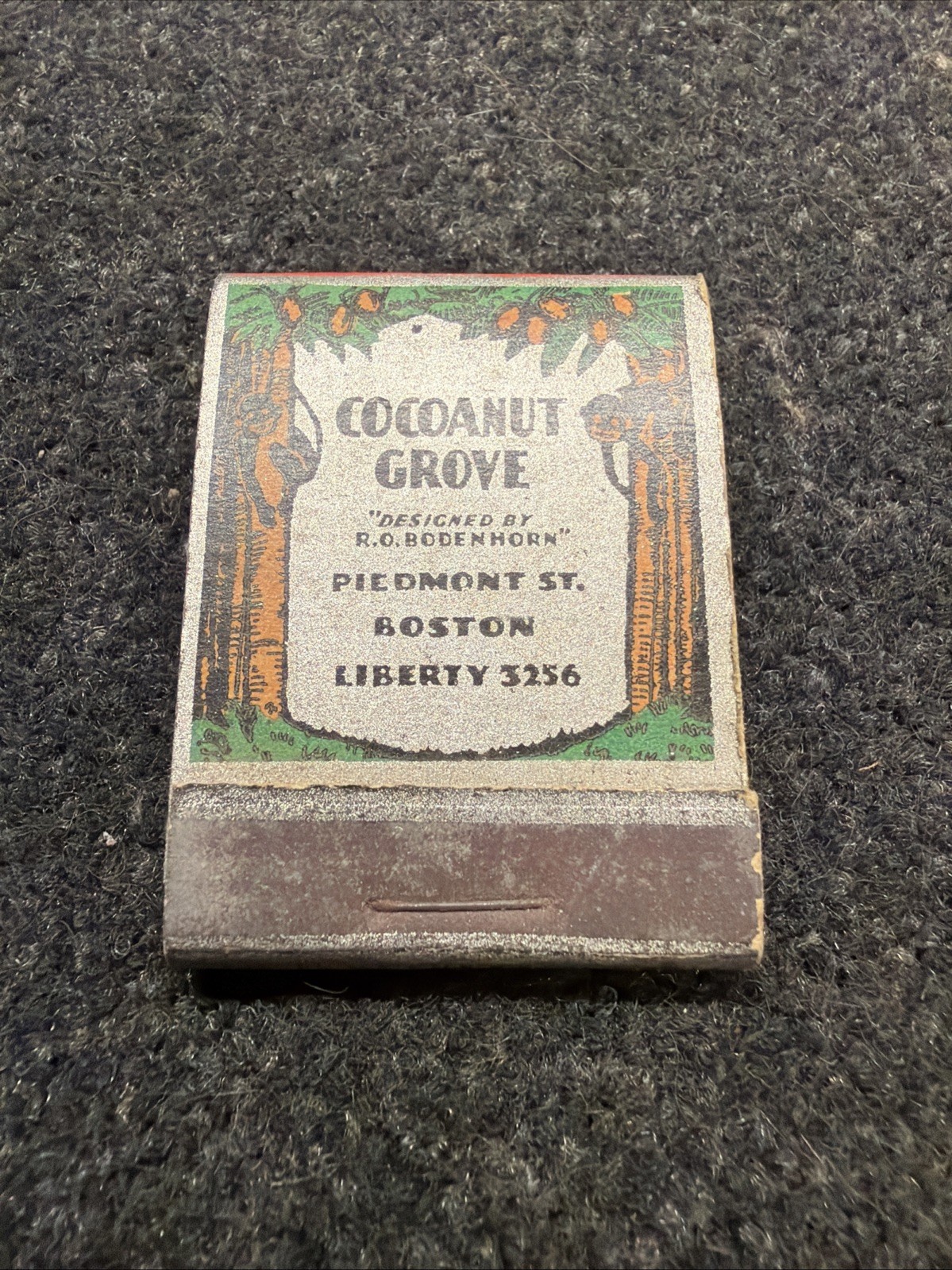 Matchbook Cocoanut Grove Boston Massachusetts Vtg Historic Feature Advertising 