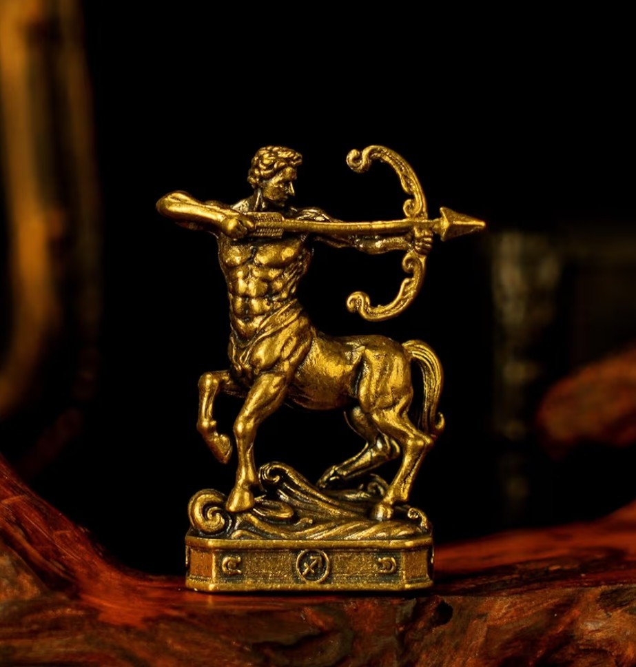 CHOVY – Sagittarius Archer Zodiac Brass Figurine – 100% Solid Handcrafted