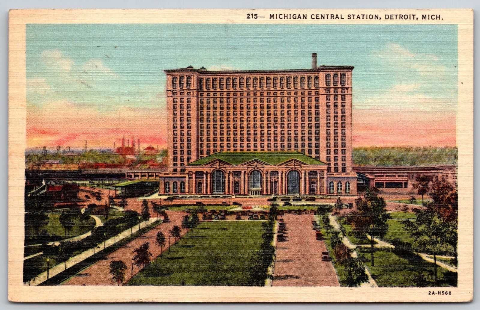Michigan Central Station Detroit Michigan Postcard PC223