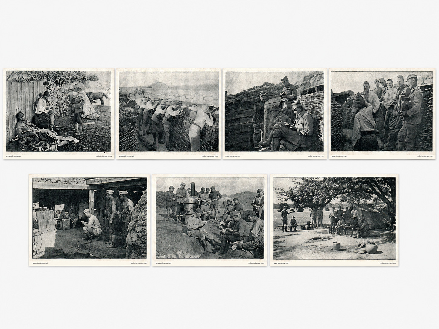 Rare Find WWI Poland Bessarabia Trenches 7 Postcards NKN St Janowski Soldiers