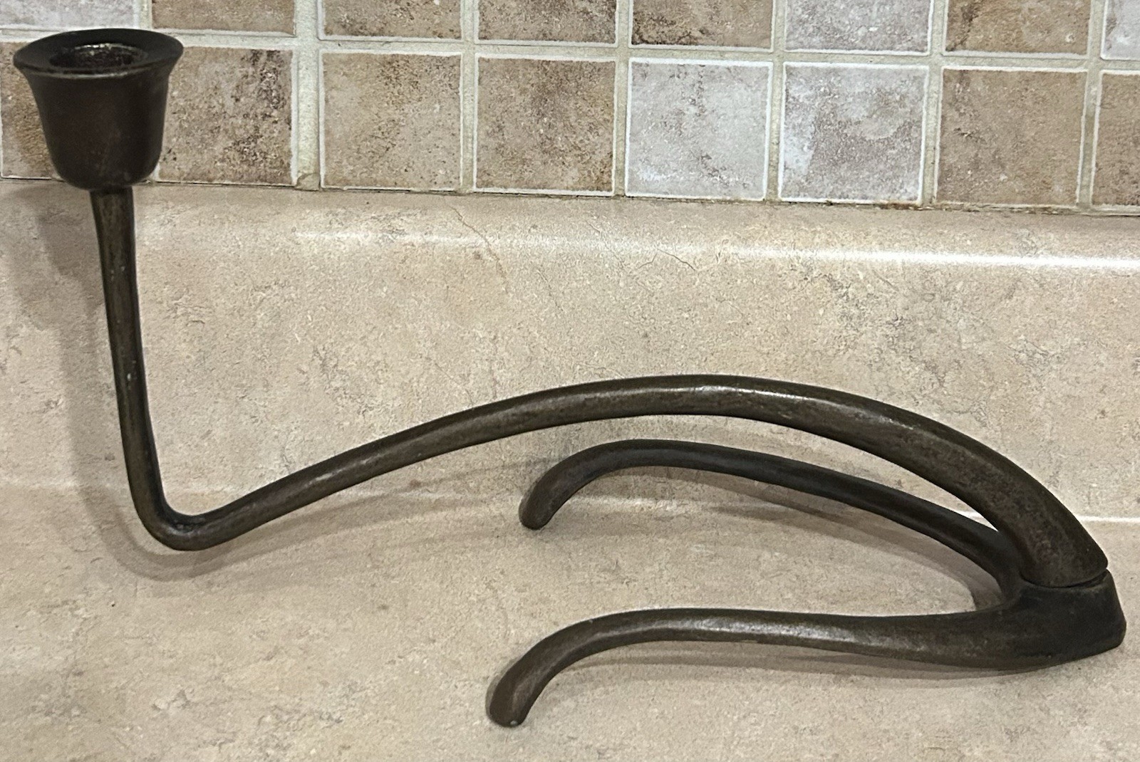 Vintage 1992 Scott Nelles Candle Holder post modern balanced bronze sclpture