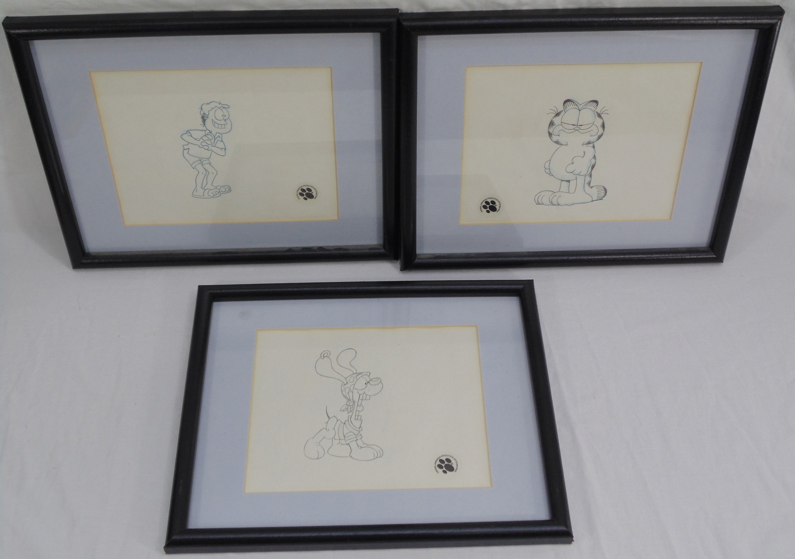 3 Garfield Odie Jon Arbuckle 1995 Paws Original Animation Production Art Drawing