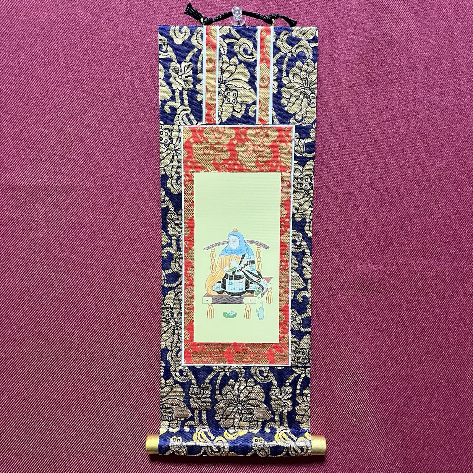 Japanese Tendai Daishi Zhiyi  Buddhist Hanging Scroll 29.5cm×12.5cm