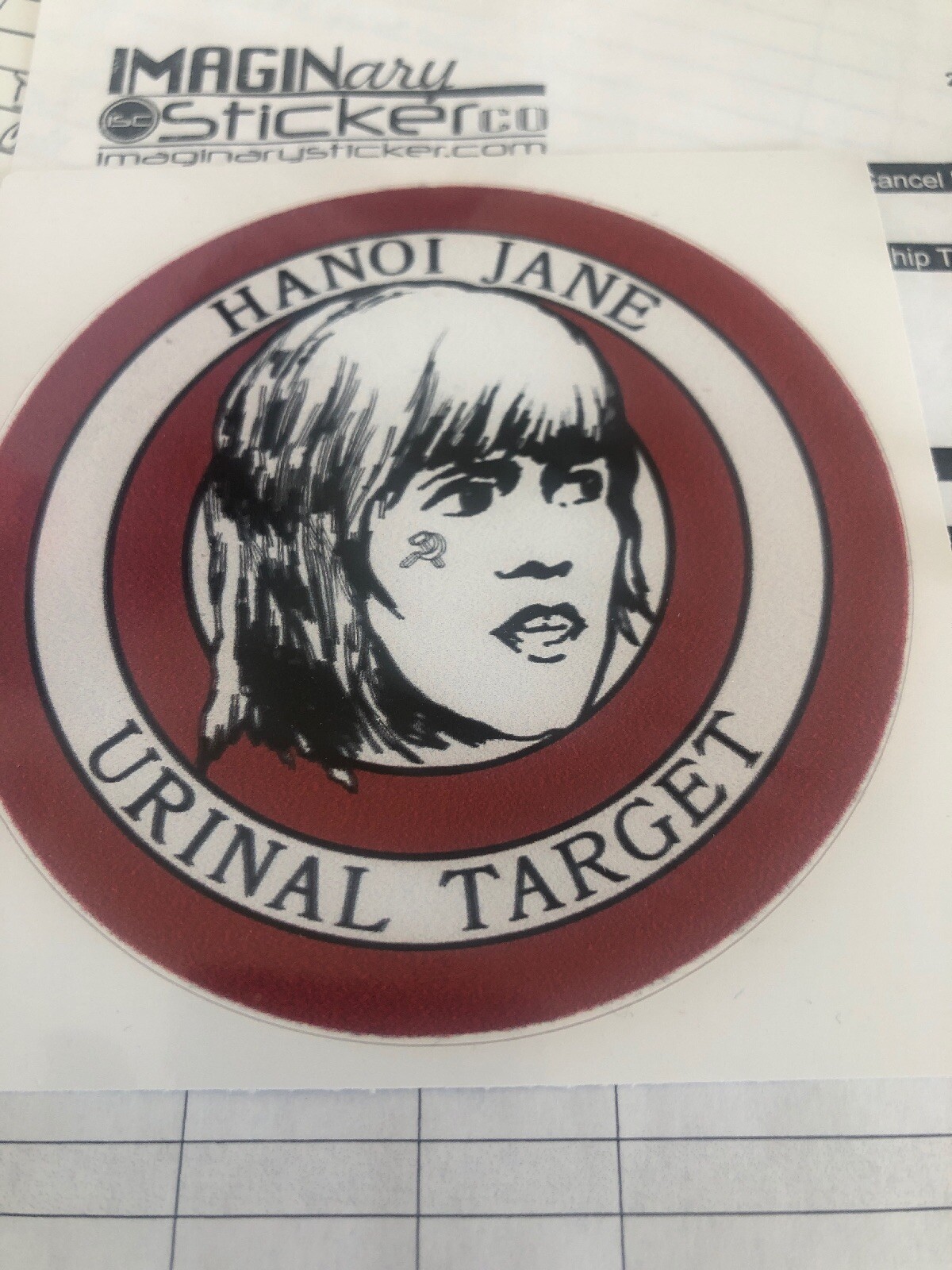 Hanoi Jane's Urinal Stickers Jane Fonda  (5- PACK OF DECALS)  Brand New
