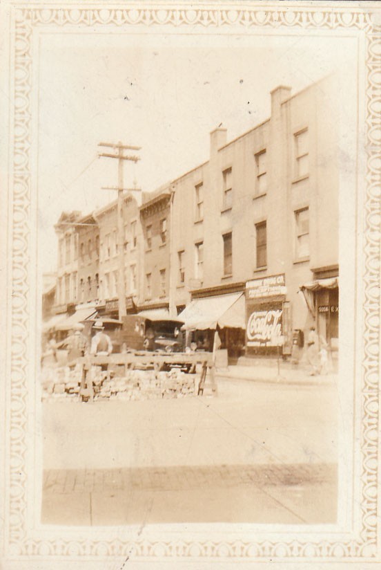 Vintage Photo 1929 Cherry Street Rahway NJ Drug Store Coca Cola Sign History