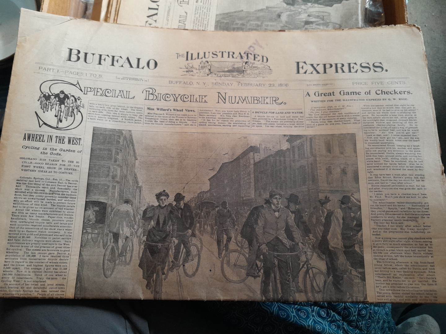 1896 Buffalo Express Sunday Feb 23 Newspaper Sample Copy