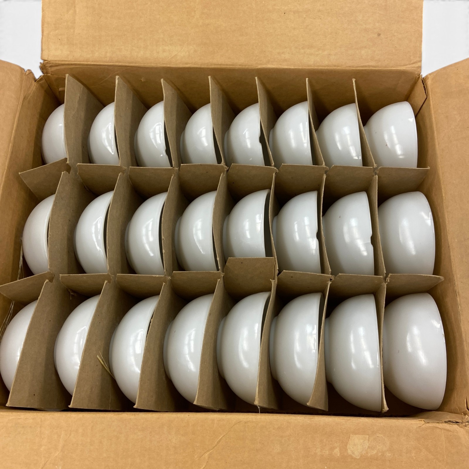 Vintage 1978 Anchor Hocking Fire-King White Milk Glass Custard Cups, Case of 24 Vintage 1978 Anchor Hocking Fire-King White Milk Glass Custard Cups, Case of 24