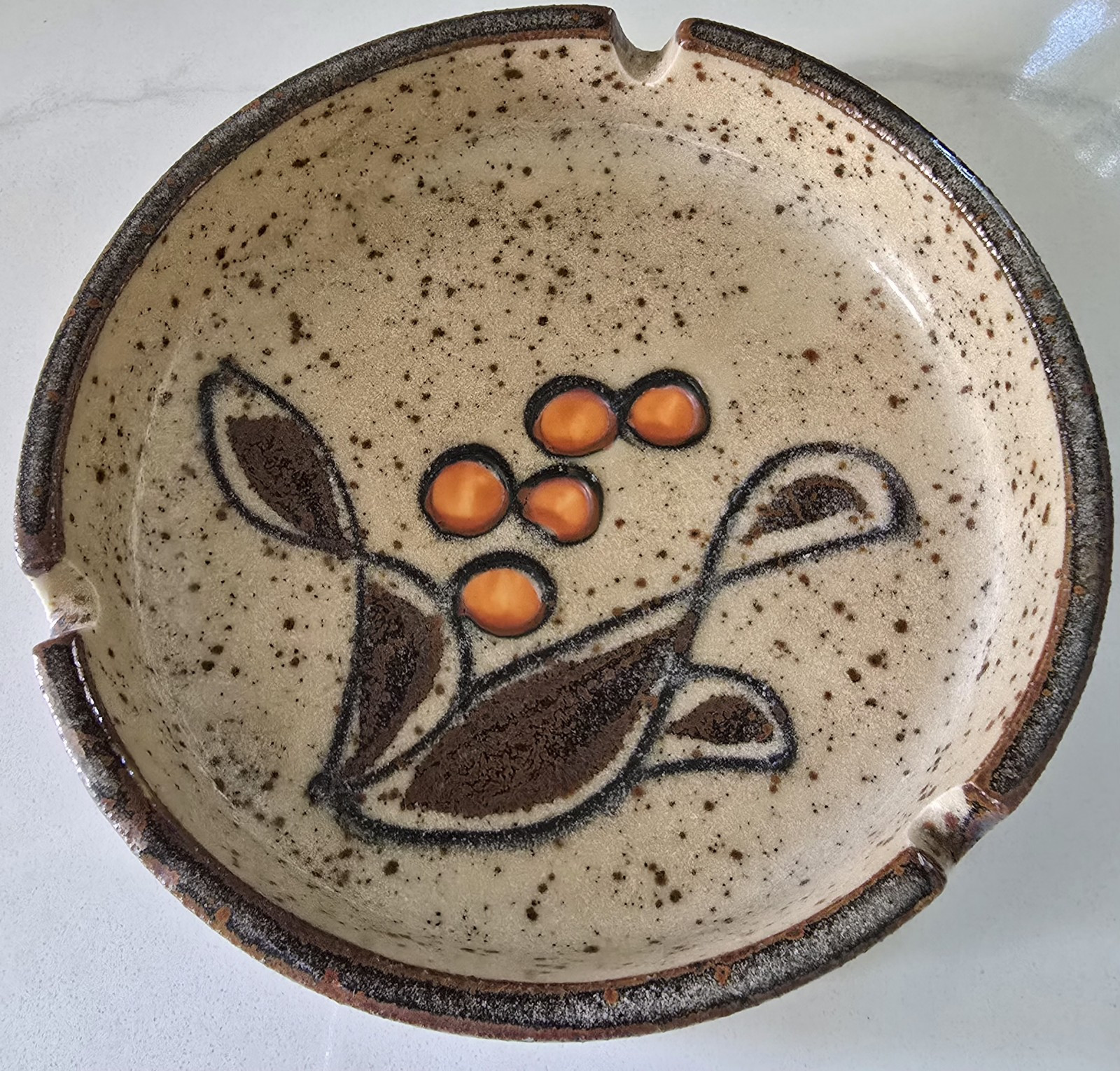 Vintage '70s Mid-century Modem Otagiri Speckled Stonewear Ashtray