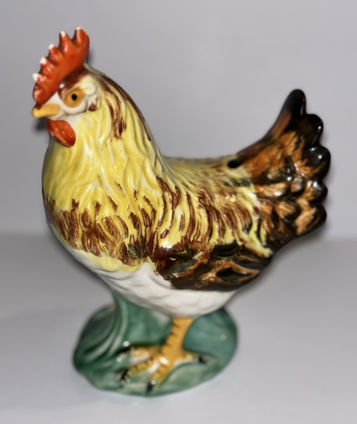 Lefton Japan Hand Painted Ceramic Rooster 1950s VINTAGE 2396 CottageCore