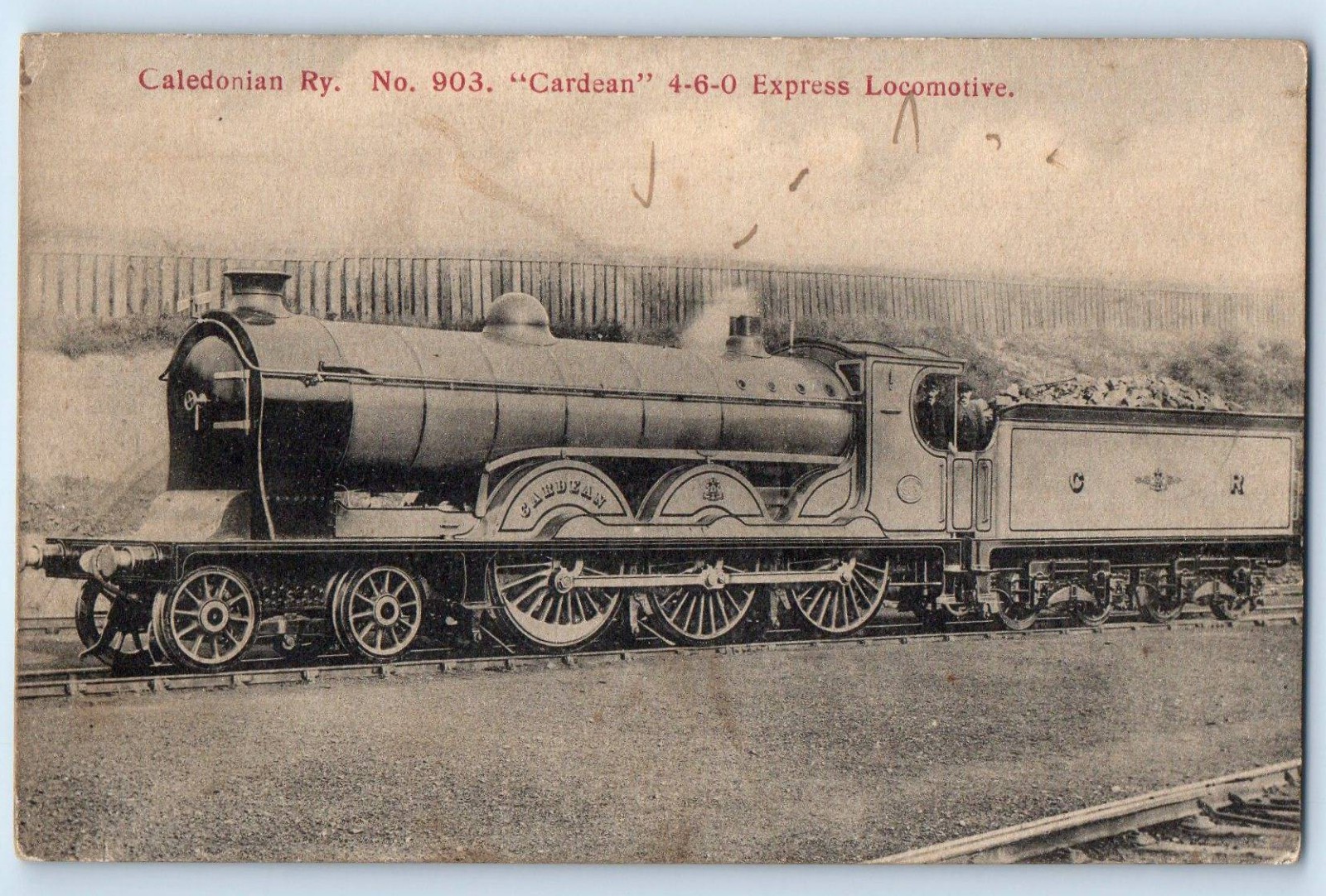 Scotland Postcard Caledonian Railway Cardean 460 Train Locomotive c1910
