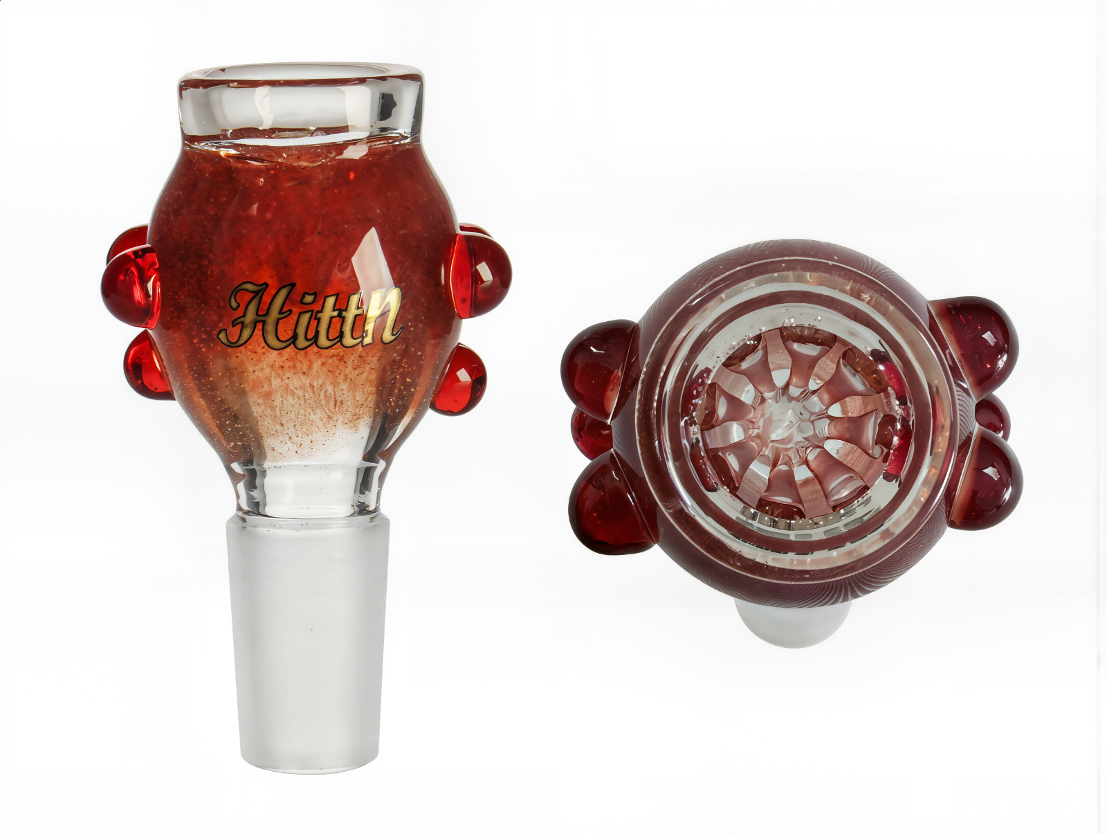 Hittn 14mm Ruby Red Premium Glass Bowl with Built-in slotted screen 🔥🎆💨💥🚀🌎
