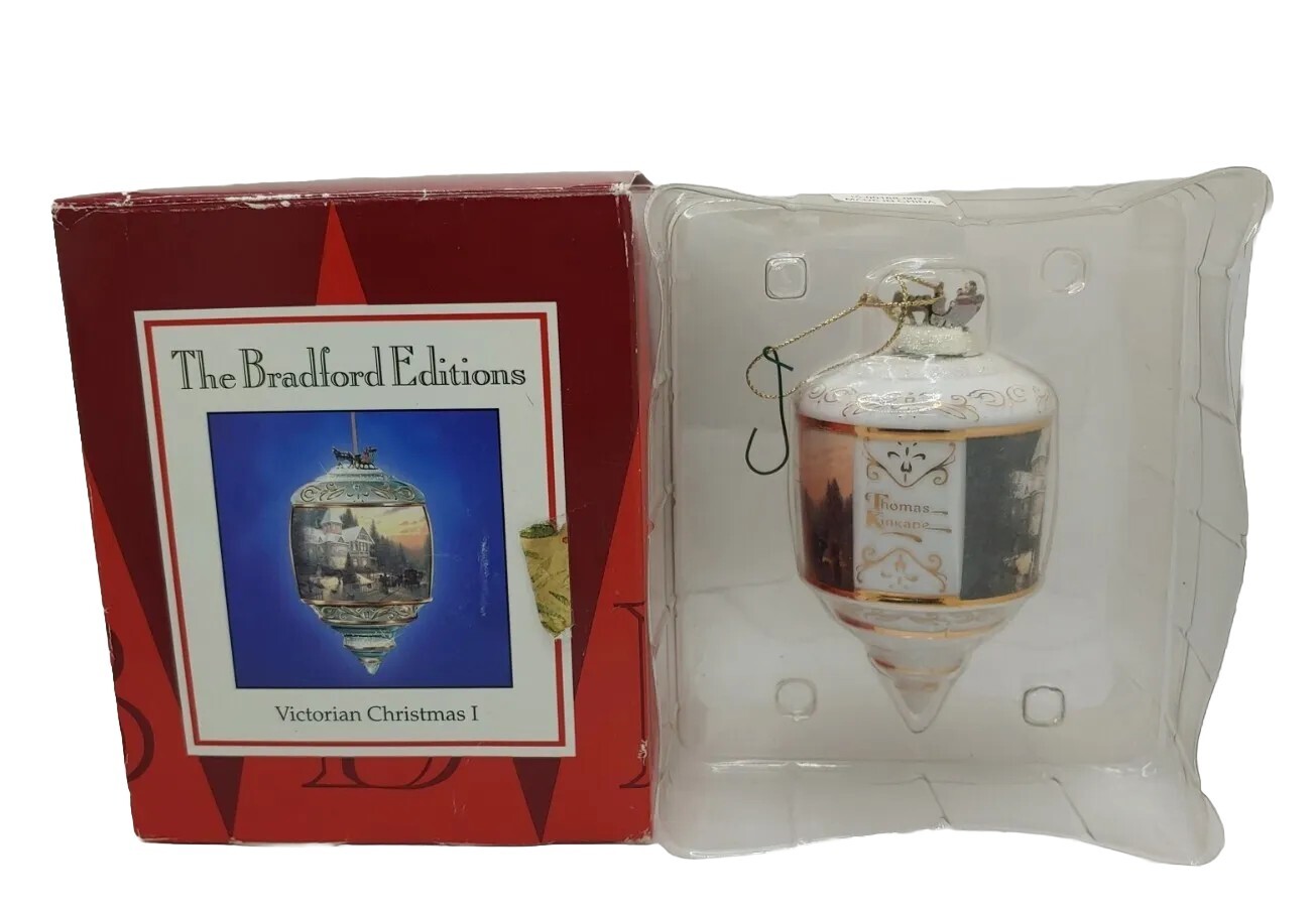 Thomas Kinkade Christmas Ornament Bradford Editions VICTORIAN CHRISTMAS Vintage Thomas Kinkade Christmas Ornament Bradford Editions VICTORIAN CHRISTMAS Vintage
