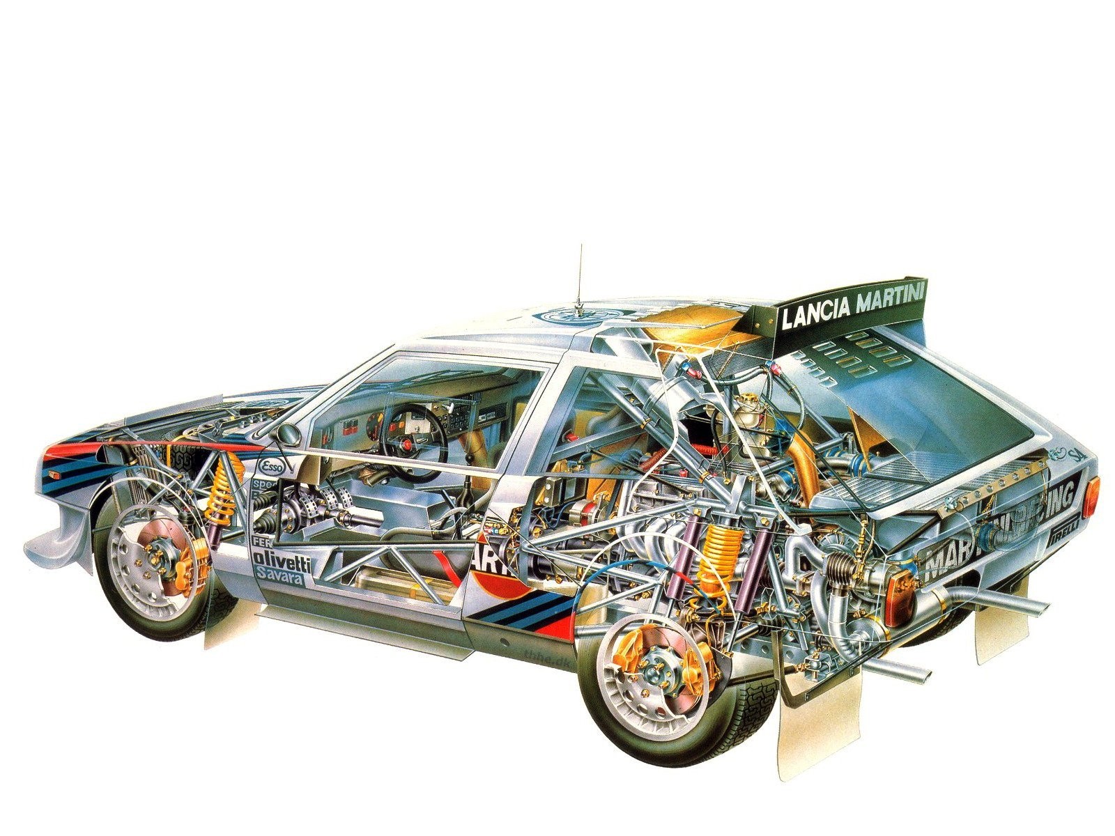 Cars 1986 lancia delta s 4 group b se038 race racing wrc Art Print Poster 11x17