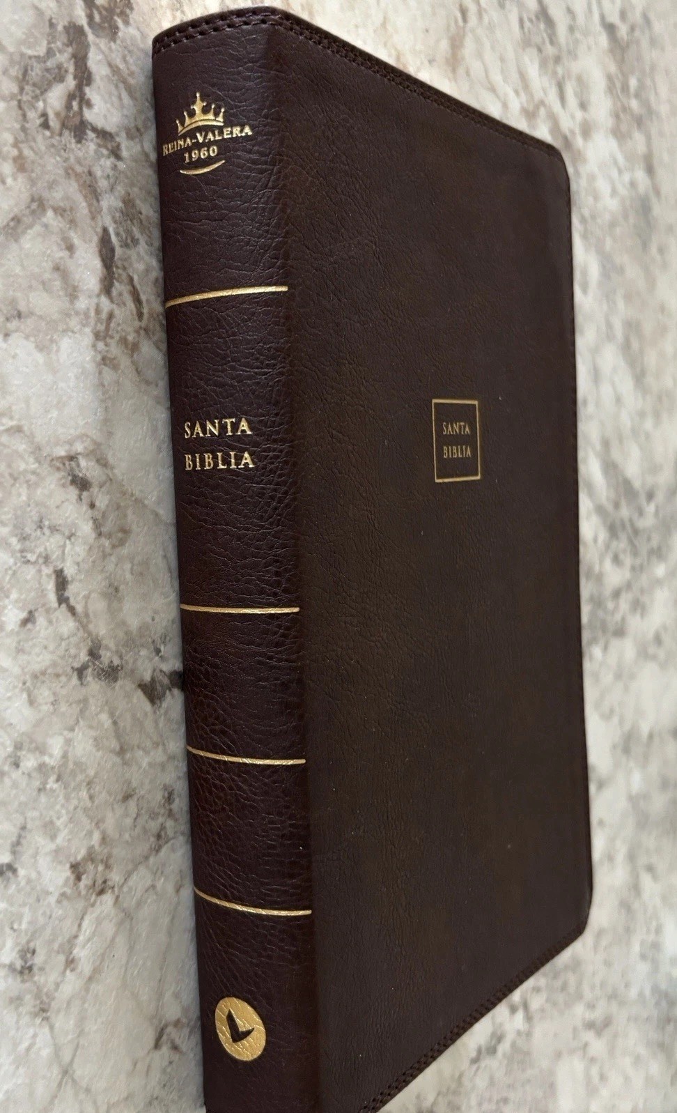 Spanish~SANTA BIBLIA ULTRAFINA Letra Grande RVR60 Brown Leathersoft VIDA 2021