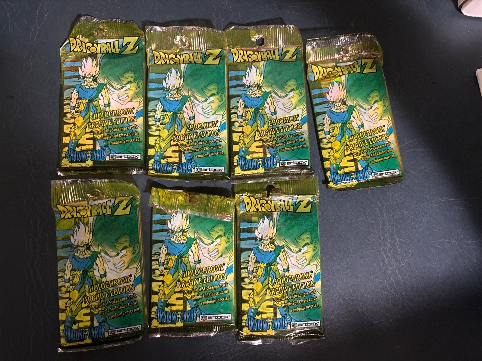 Lot Of 7 Sealed Dragon Ball Z Holochrome Trading Cards Packs Lot Of 7 Sealed Dragon Ball Z Holochrome Trading Cards Packs