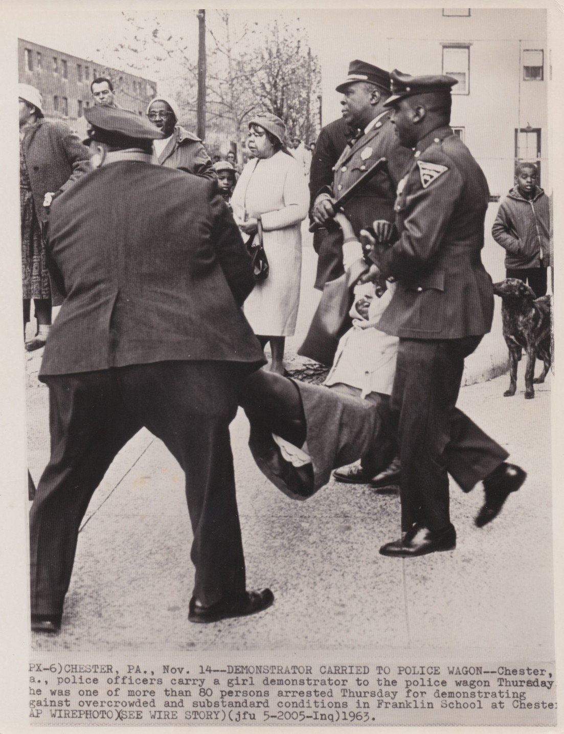 1963 Press Photo Chester PA Police Arrest Negro Segregation Demonstrator
