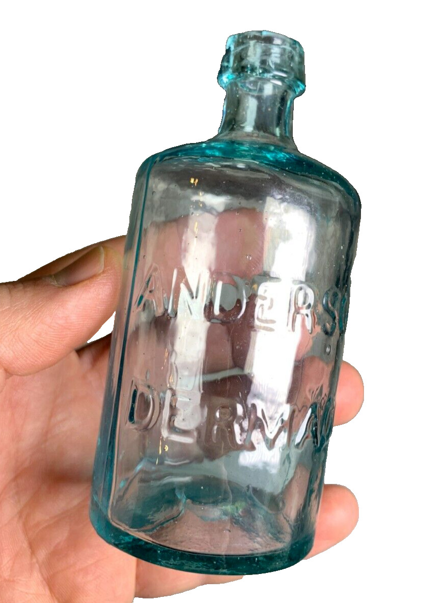 Antique Applied Top OPEN PONTIL ANDERSON\'S DERMADOR Med Bottle BUFFALO NEW YORK