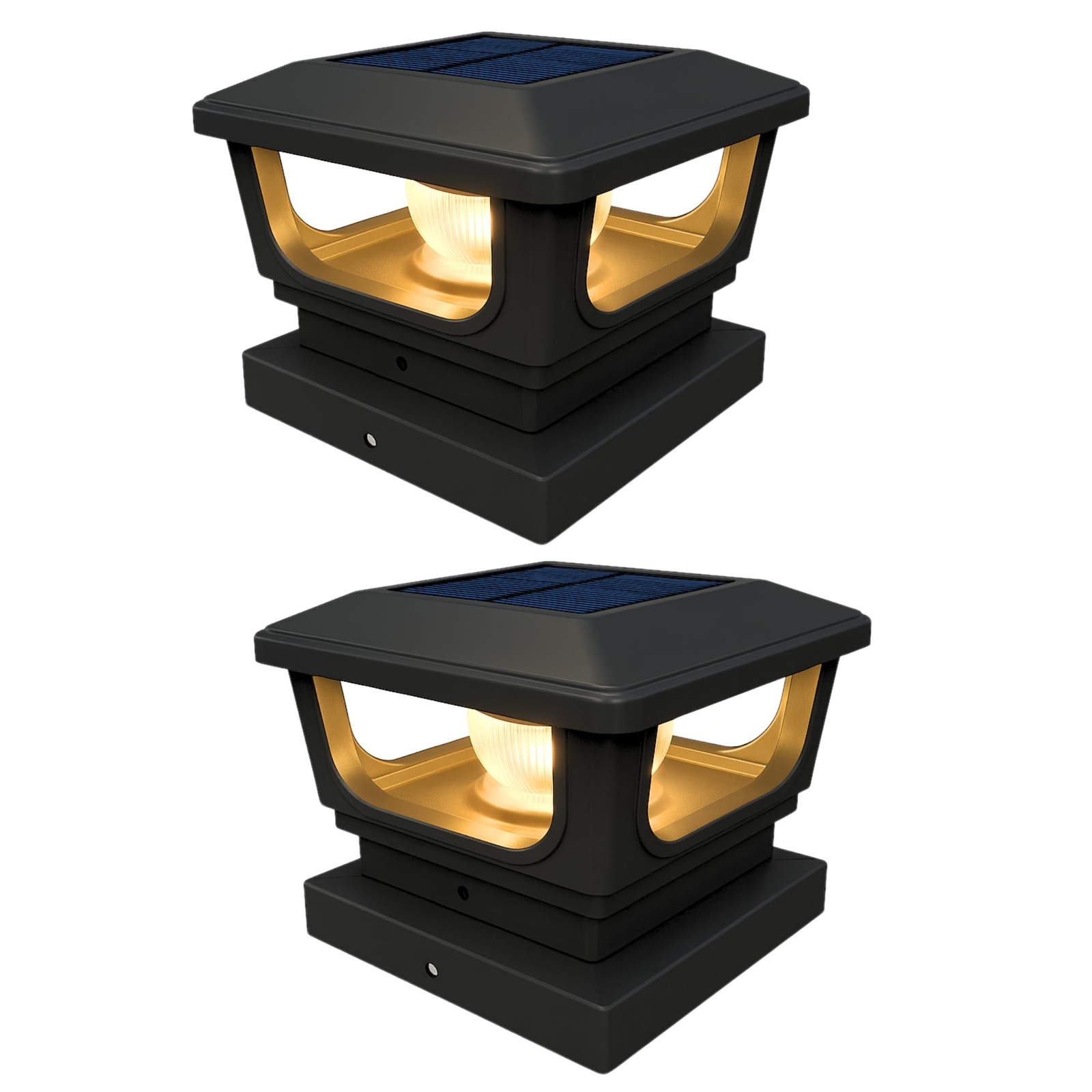Solar Post Cap Lights for 3x3, 4X4 Posts - White Fence Deck Lights with Const...