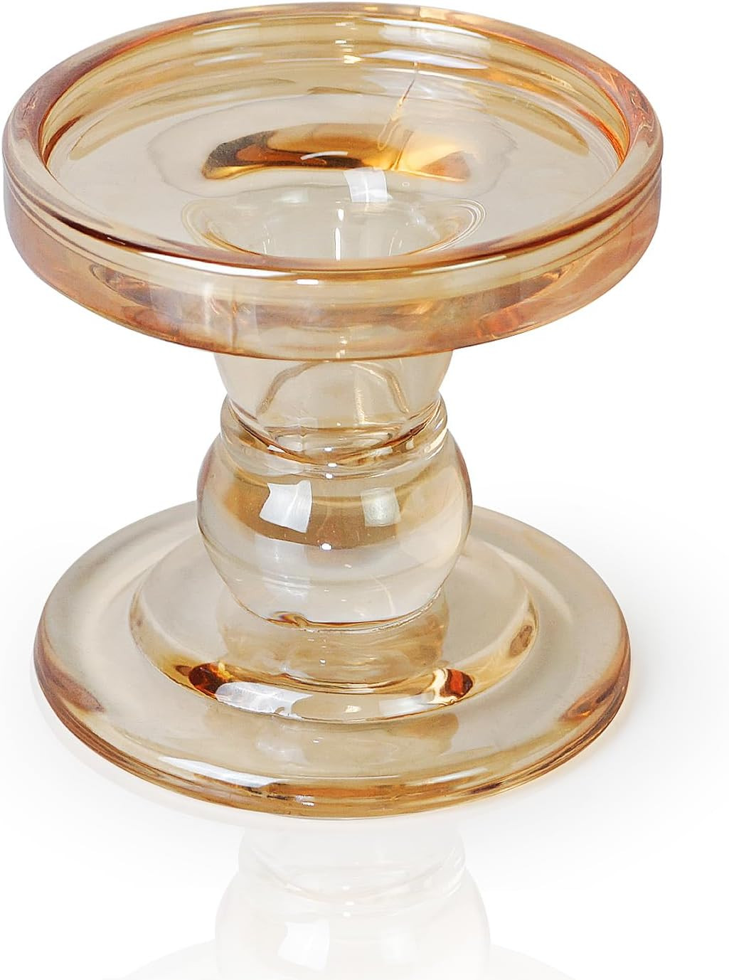 Crystal Candle Holder, Candlestick Stand Glass Holders for Pillar Taper Tealight