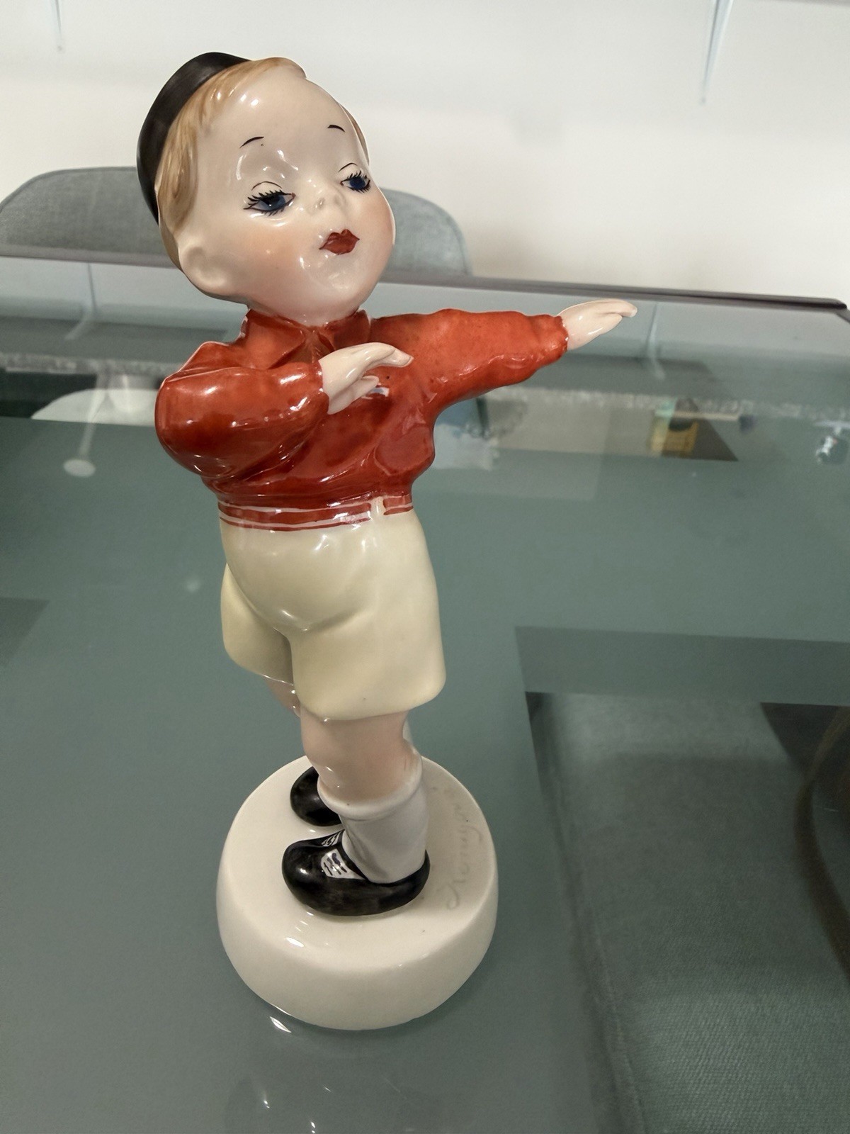 Royal Dux Czechoslovakia Porcelain Female Athlete Gymnast Figurine Vintage