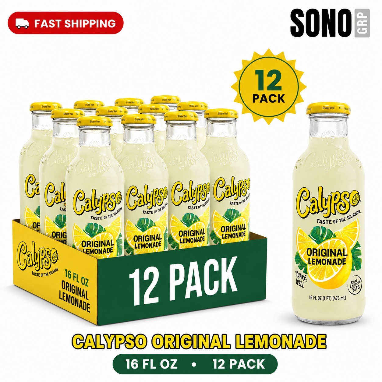Calypso Original Lemonade 16 Fl Oz, 12 Pack Glass Bottles Calypso Original Lemonade 16 Fl Oz, 12 Pack Glass Bottles