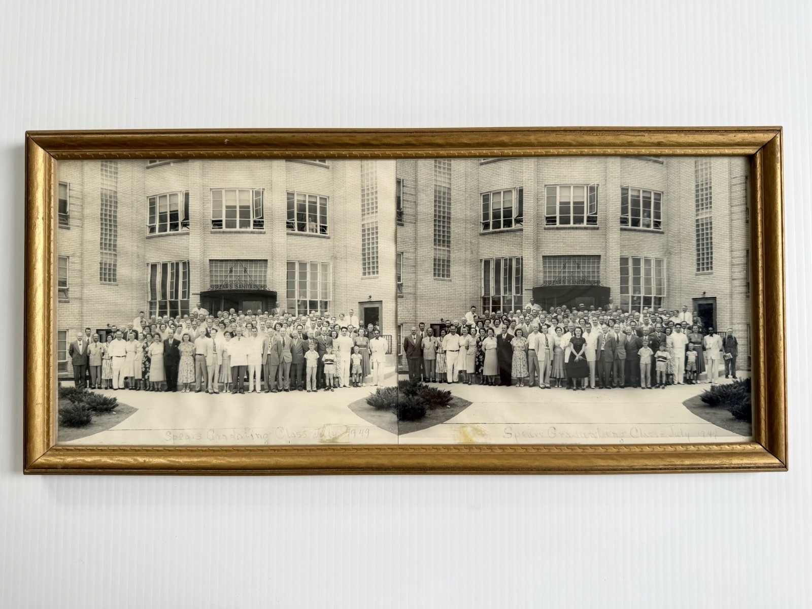 Vintage 1949 Spears Sanitarium Denver Graduating Class Group Photo In Gold Frame