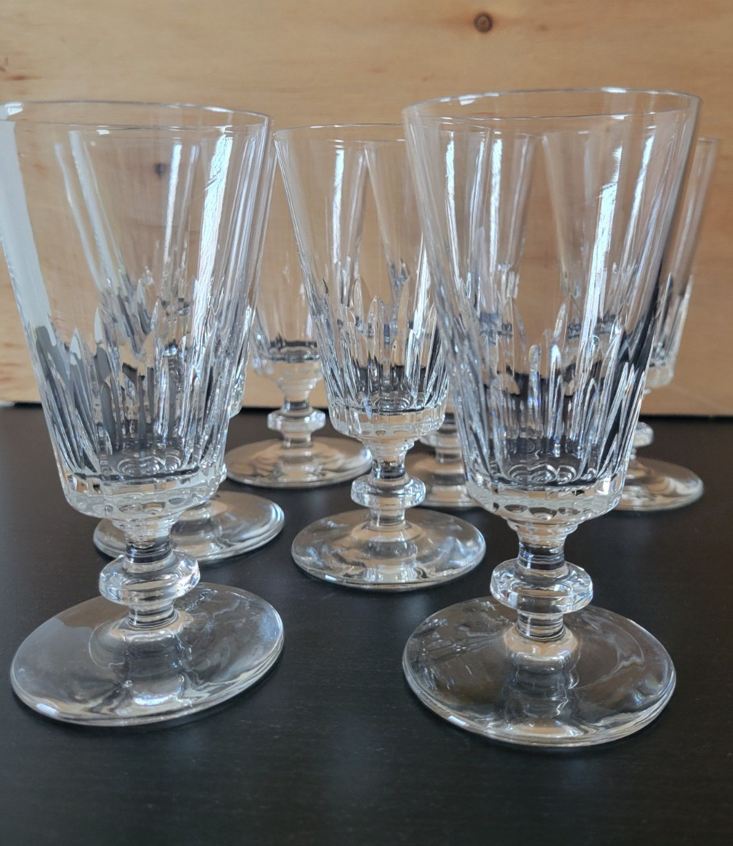 VTG Tiffin Franciscan Crystal Water Goblet Glasses 5\