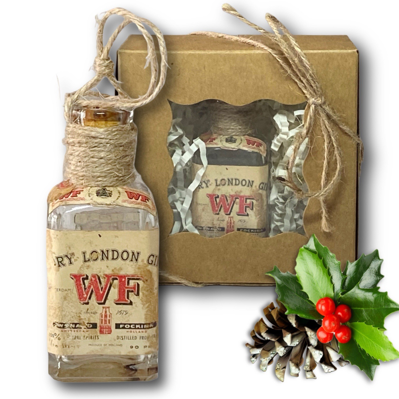Wynand Fockink London Dry Gin Artisan Vintage Glass Bottle Ornament