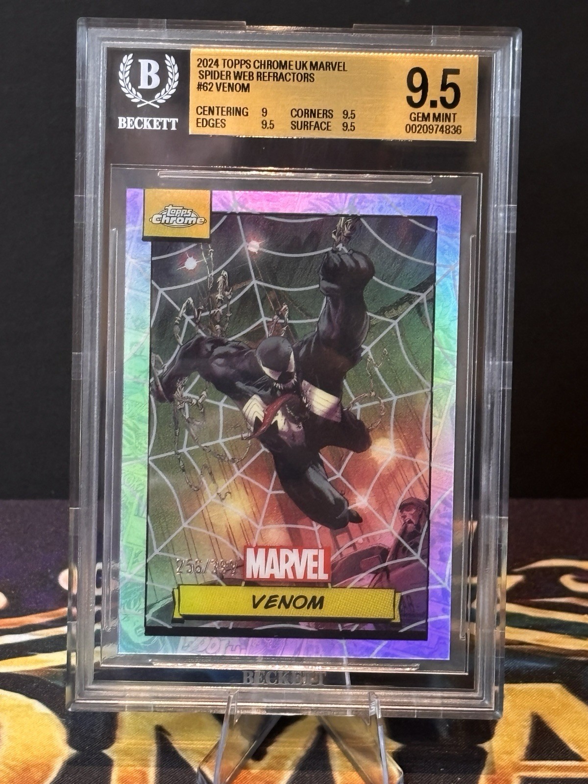 2024 Topps Marvel Chrome Venom Web Refractor /399 Gem Mint BGS 9.5 1st Chrome