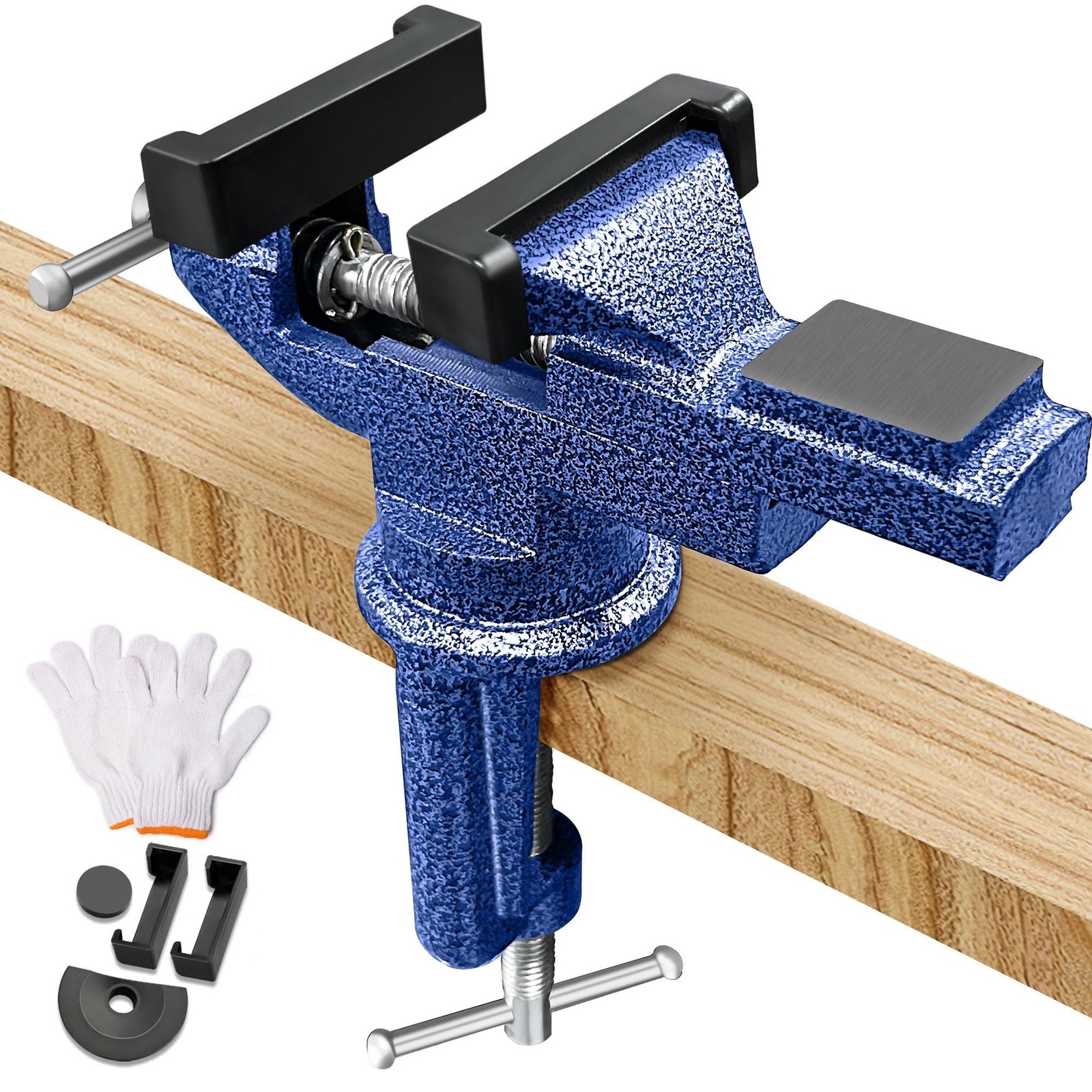 Table Vise 3.1 Inch, 360° Swivel Clamp-On Bench Vise With Anvil Table Vise 3.1 Inch, 360° Swivel Clamp-On Bench Vise With Anvil