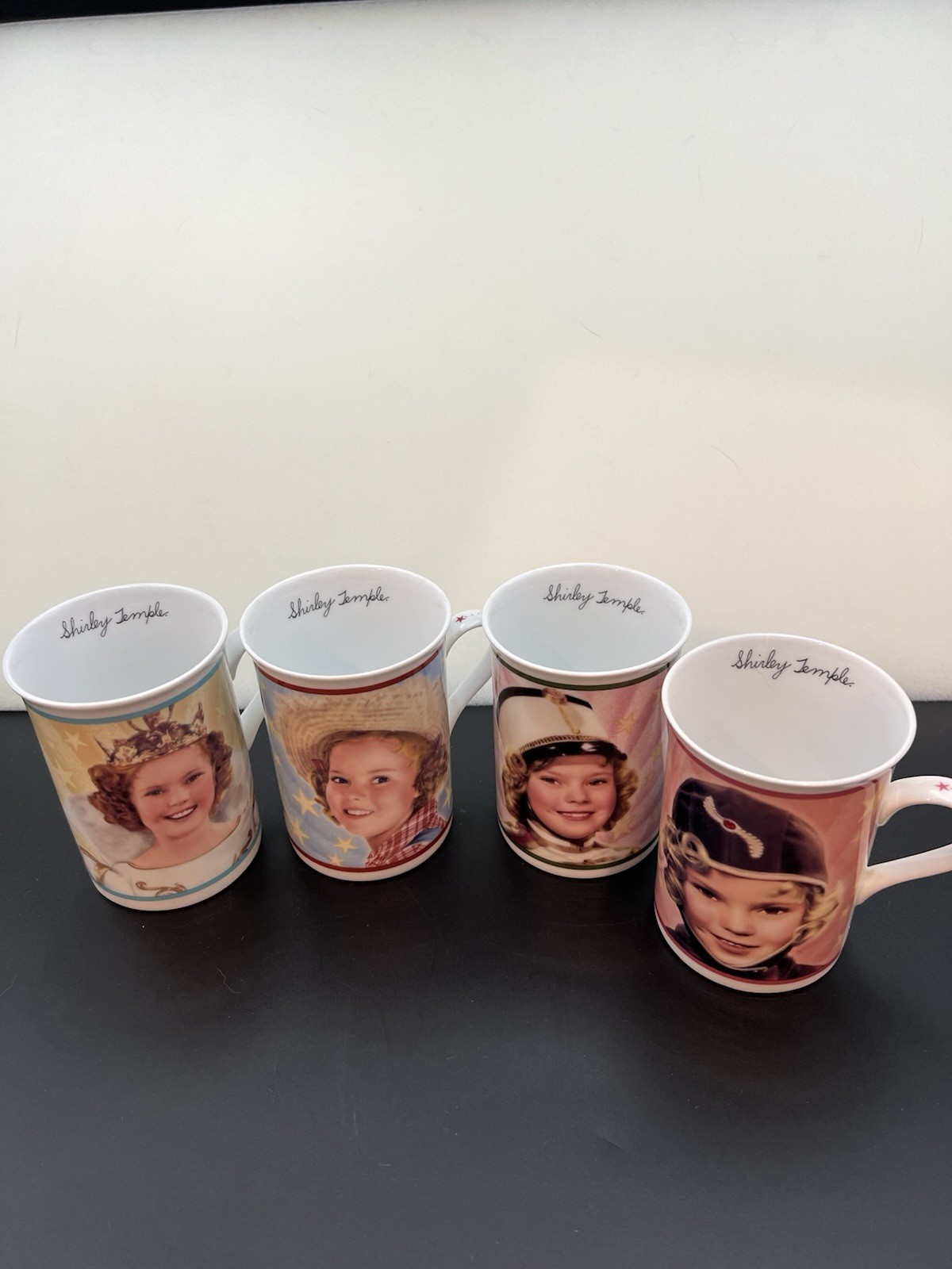 Shirley Temple Collector Mugs Set of 4 Danbury Mint Vintage 1934-1939 Porcelain