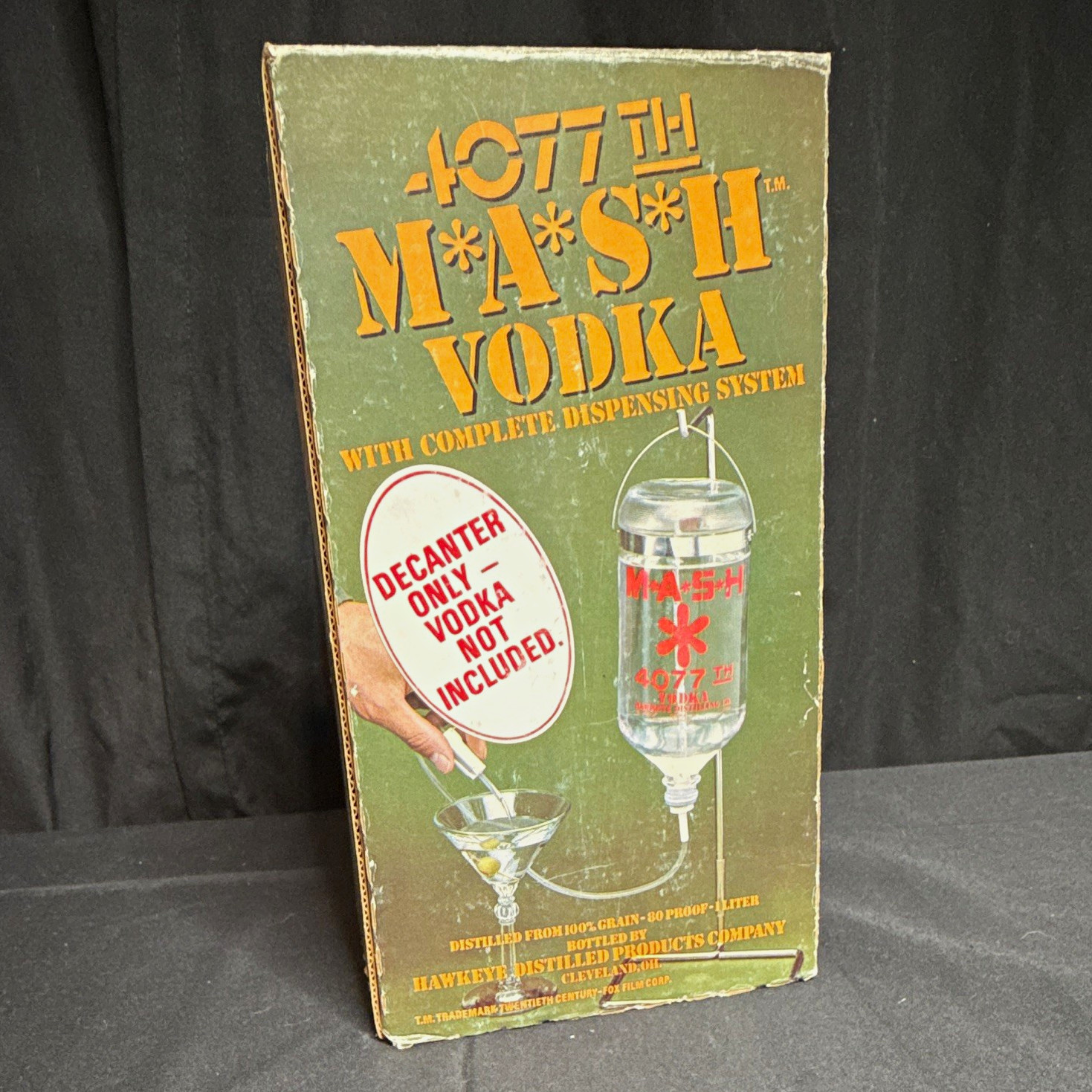 M*A*S*H 4077th Vodka Decanter Complete Dispensing System w/ Stand, Box