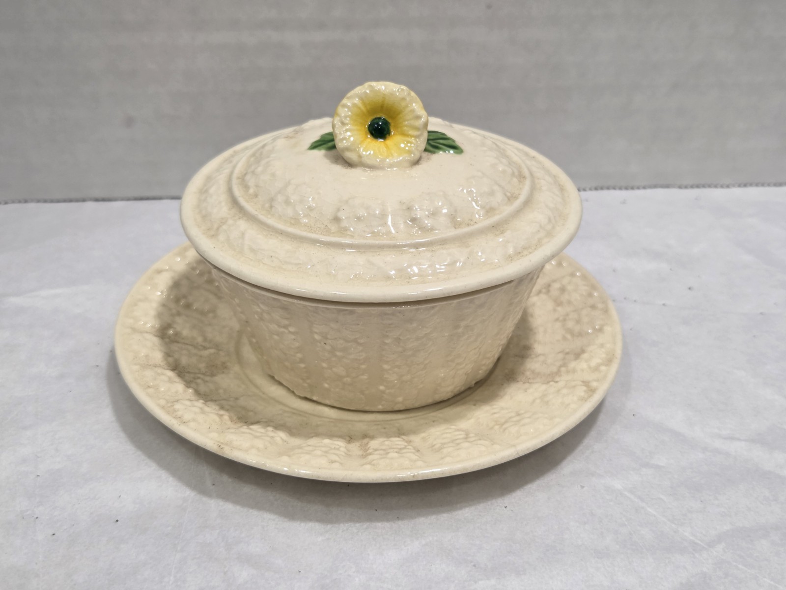 Maruhon Ware Vintage Floral Lidded Trinket Box And Dish Japan