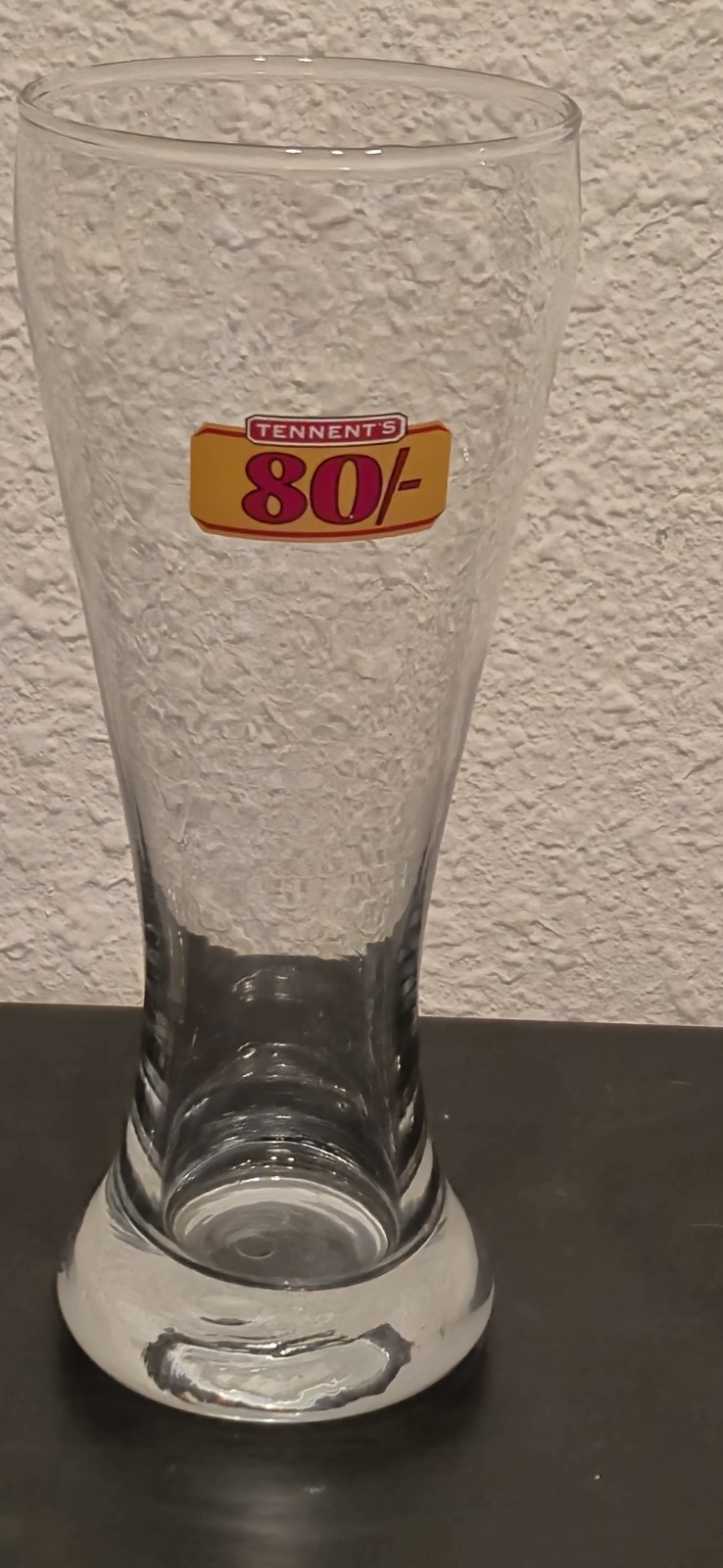 Vintage Tennent\'s 80/- Shilling Beer Glass Heavy Base Hourglass Scottish Ale Vintage Tennent\'s 80/- Shilling Beer Glass Heavy Base Hourglass Scottish Ale