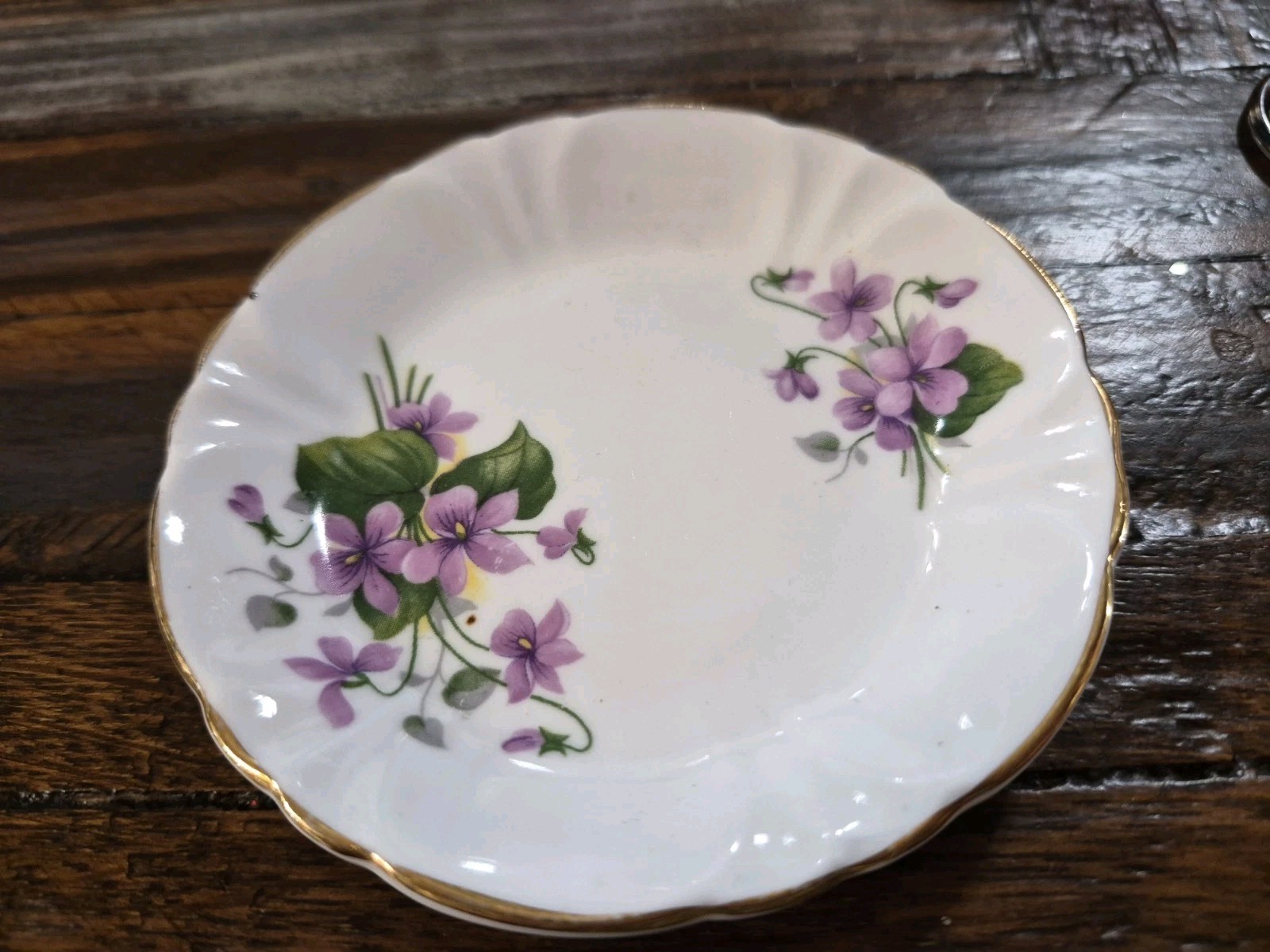 Princess House Exclusive Purple Phlox Butter Pat Made In England