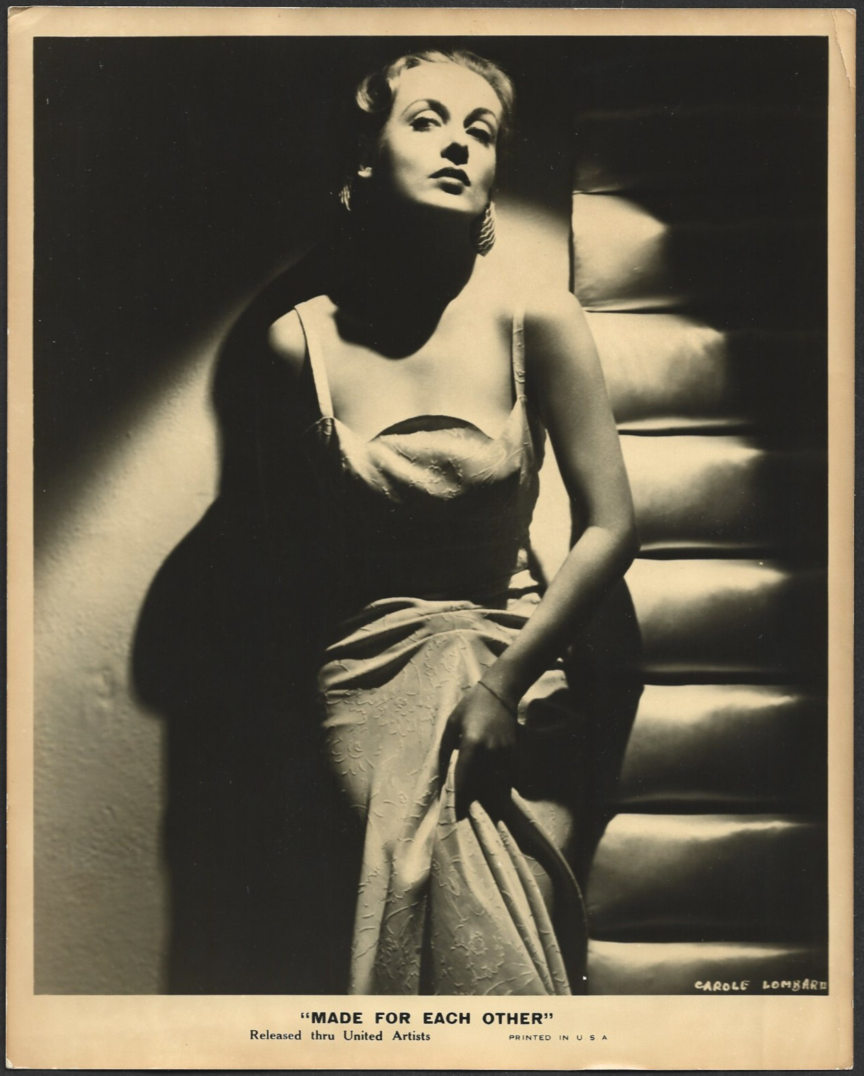 CAROLE LOMBARD VINTAGE ORIGINAL PHOTO HOLLYWOOD ICONIC ACTRESS 1938 STYLISH POSE