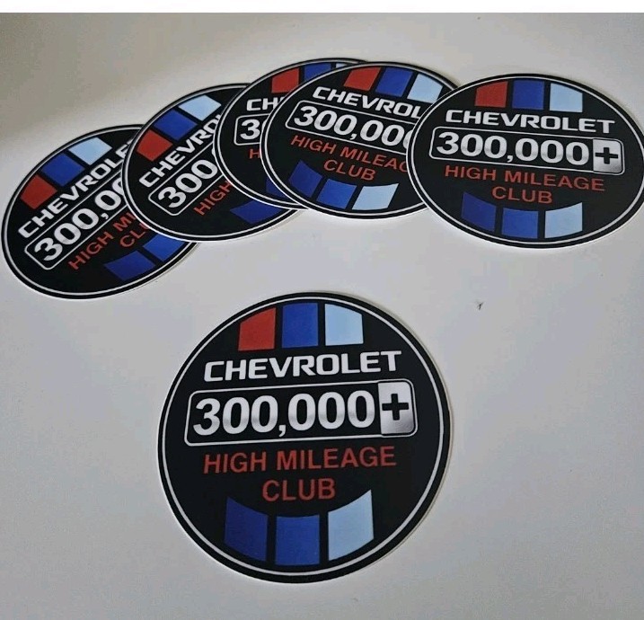 300,000+ High Mileage Club Decal Sticker for Chevrolet