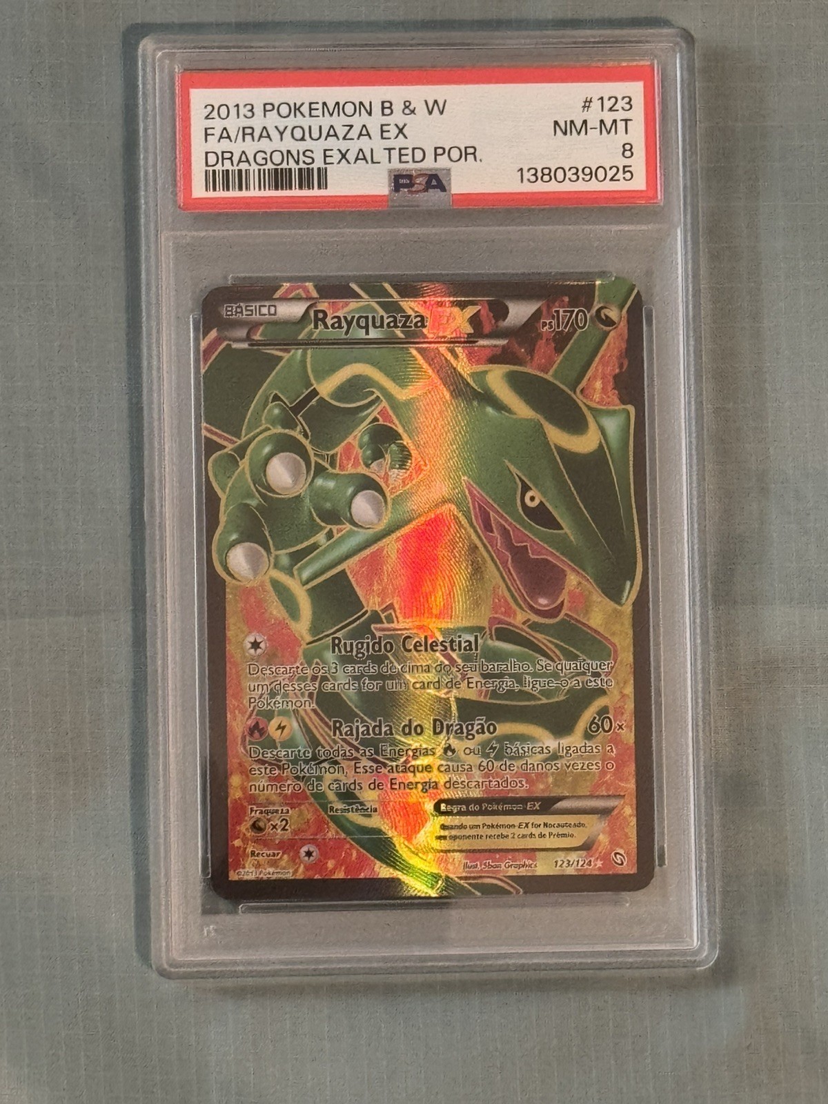 2013 Pokemon Dragons Exalted Rayquaza #123 PSA 8 POR Very Rare POP 3 2013 Pokemon Dragons Exalted Rayquaza #123 PSA 8 POR Very Rare POP 3