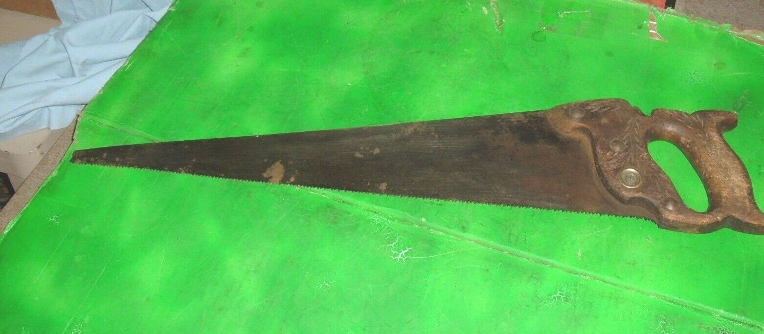 rare hand saw hsb vtg Antique  OVB Hibbard Spencer & Bartlett HANDSAW  no. 86