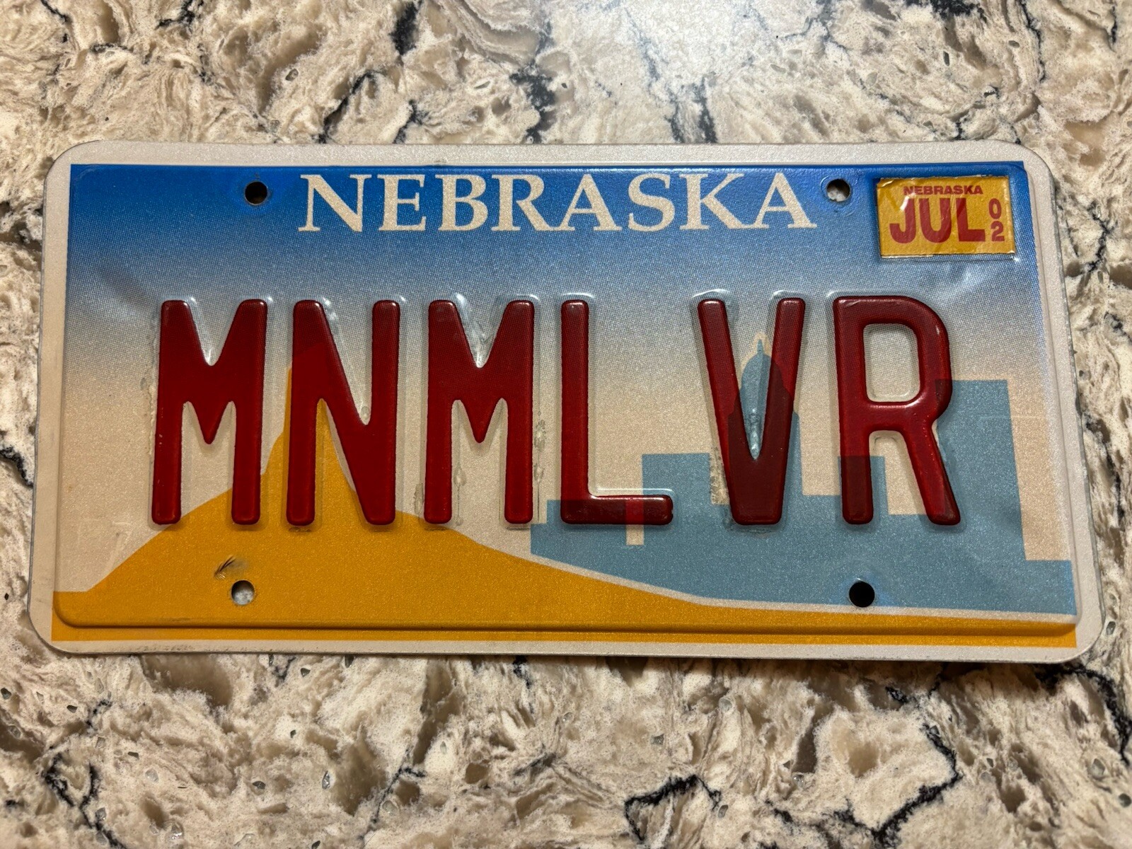 RARE-  M&M LOVER EXPIRED NEBRASKA LICENSE PLATE UNIQUE ONE OF A KIND CANDY #T