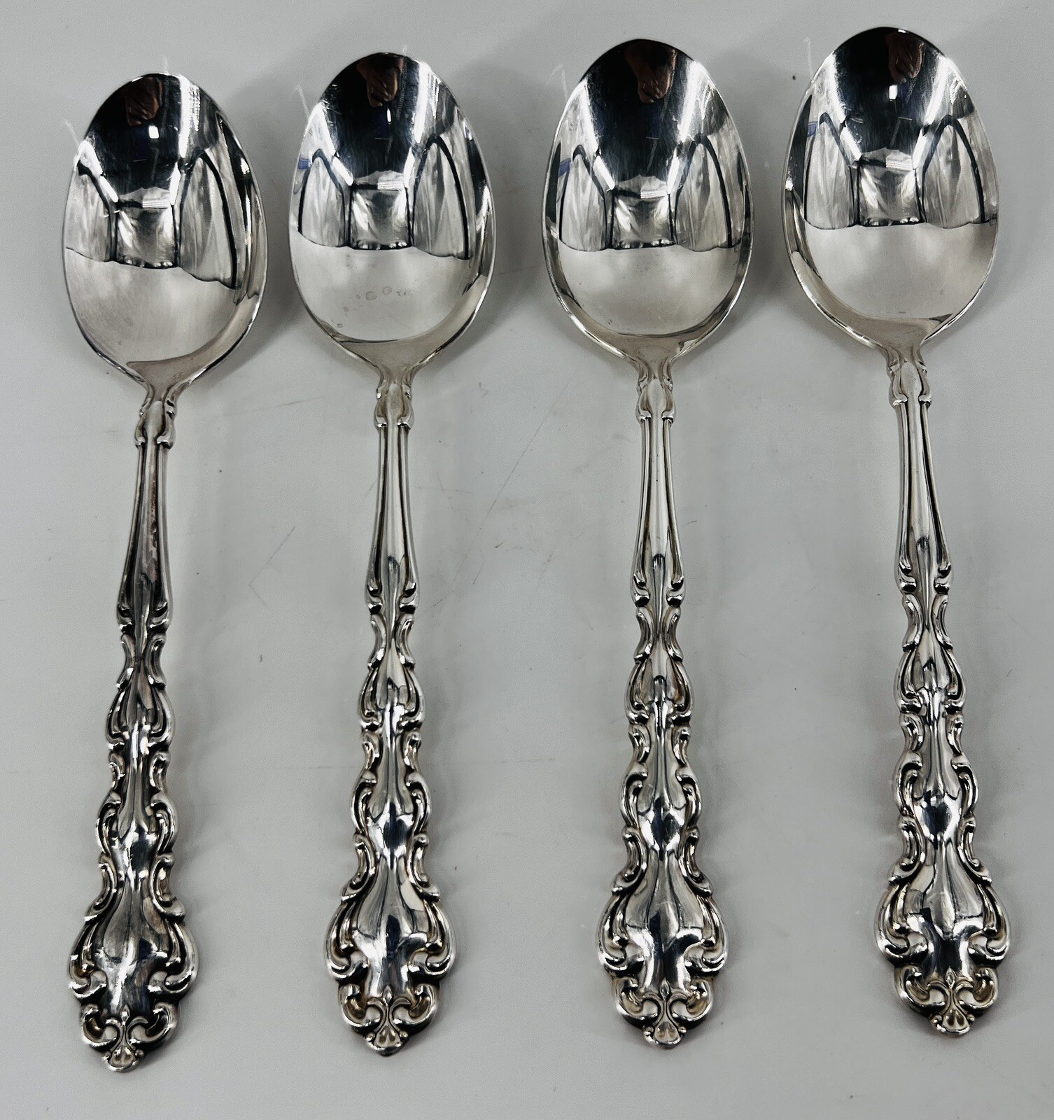 4 Tablespoons Soup Spoon Oneida Community Silverplate Silverware MODERN BAROQUE 