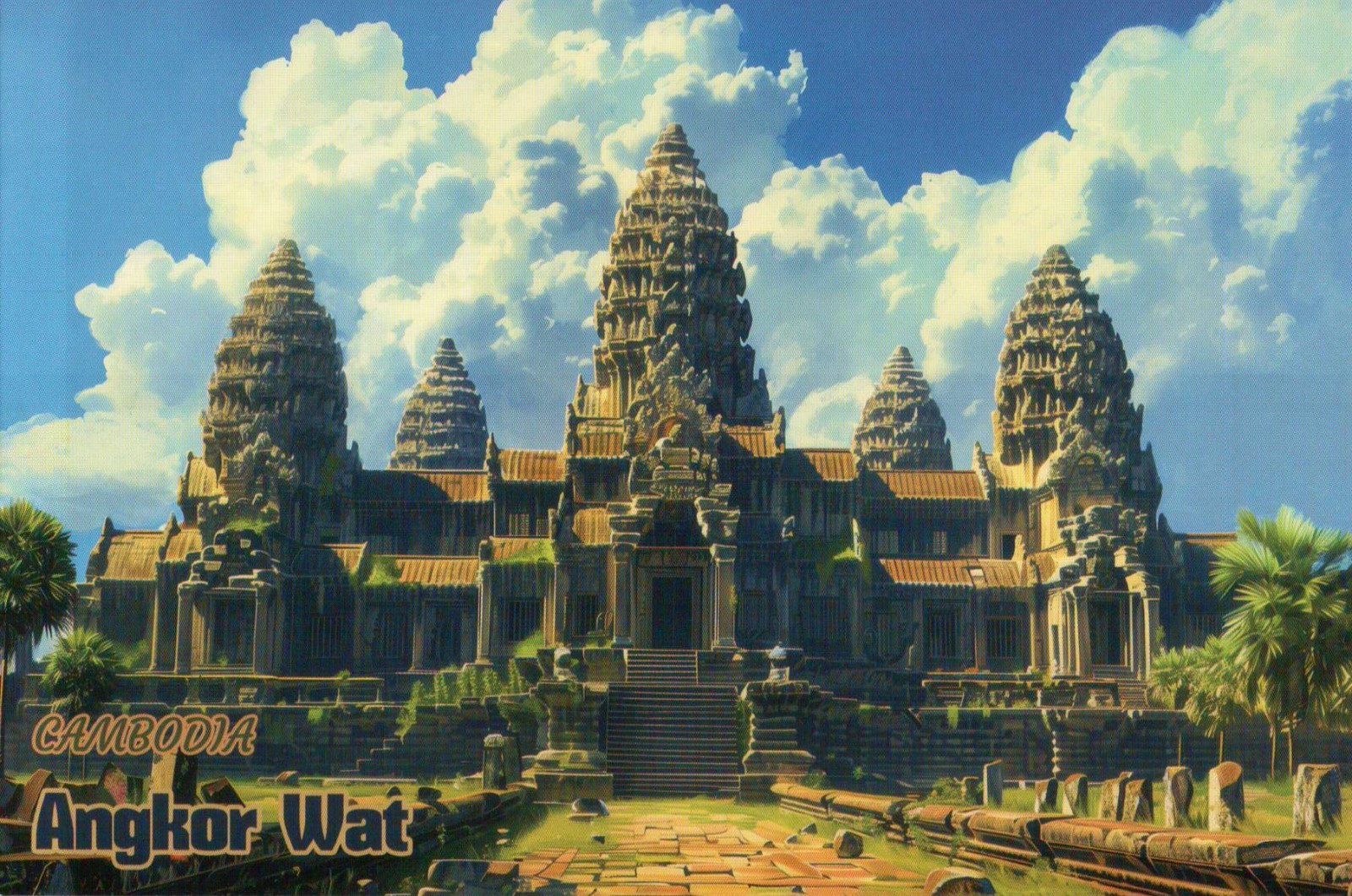Angkor Wat Siem Reap Cambodia, Hindu Buddhist Temple, Vishnu --- Modern Postcard Angkor Wat Siem Reap Cambodia, Hindu Buddhist Temple, Vishnu --- Modern Postcard