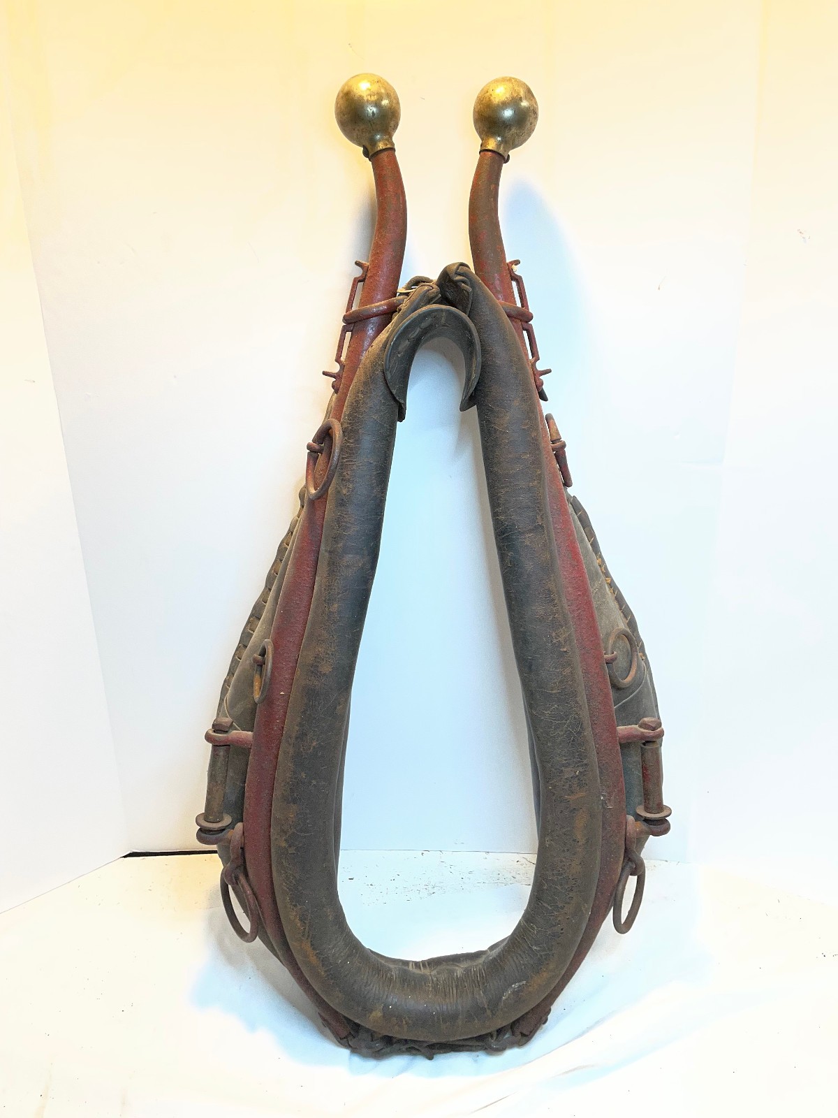 Antique Vintage Leather Horse Mule Collar Hames Western Harness Primitive Farm Antique Vintage Leather Horse Mule Collar Hames Western Harness Primitive Farm