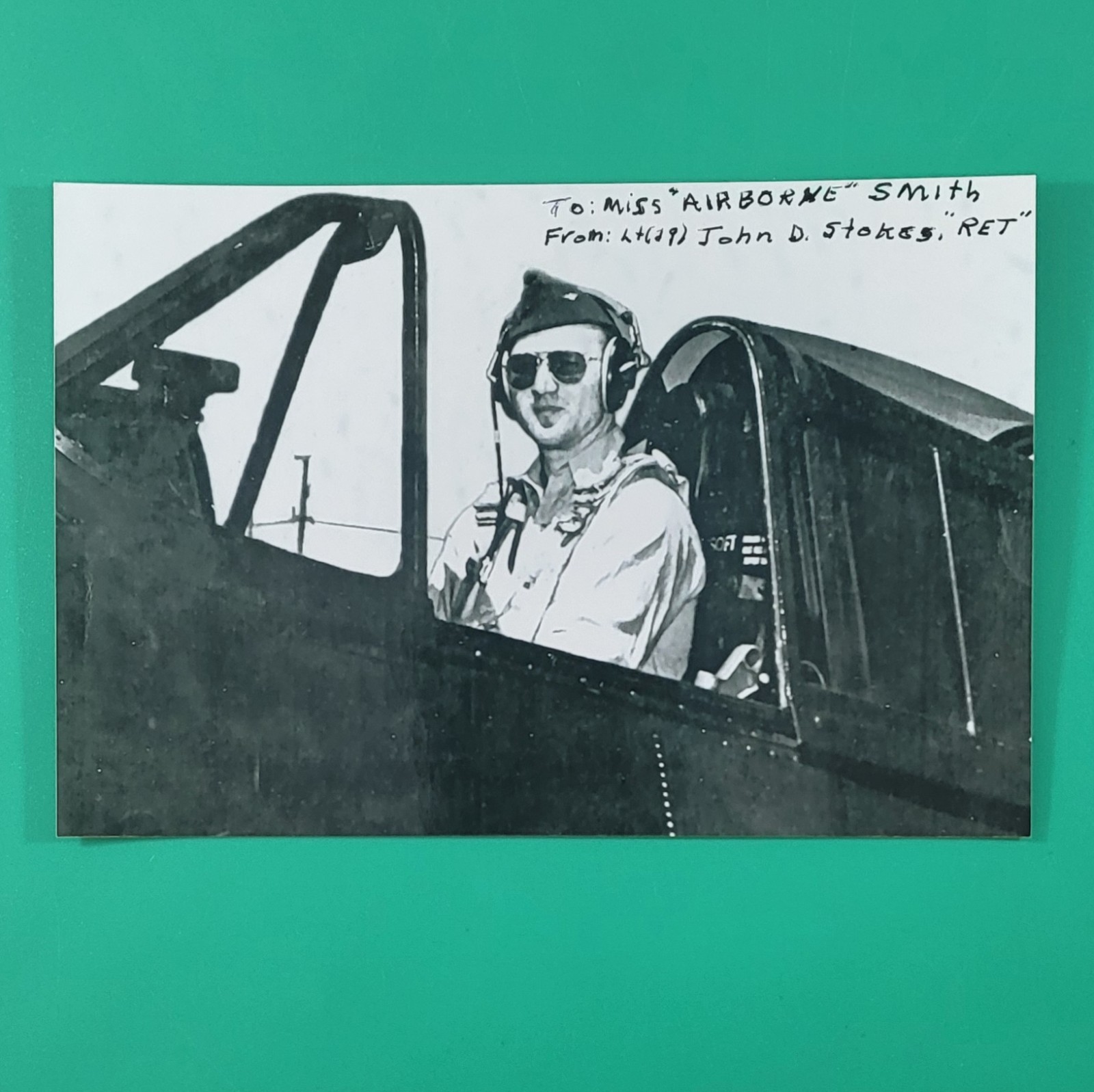 WWII USN John D Stokes Signed Photo Ace Pilot Silver Star DFC