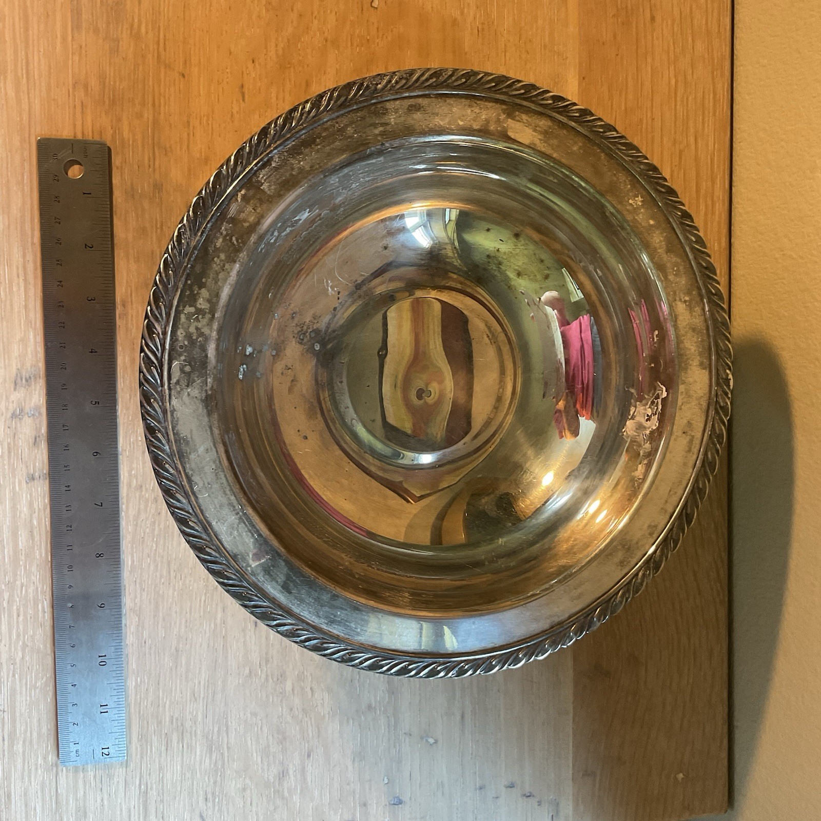 Oneida Silverplate Footed Bowl Rope Edge 10.5 Inch Cottagecore Granny